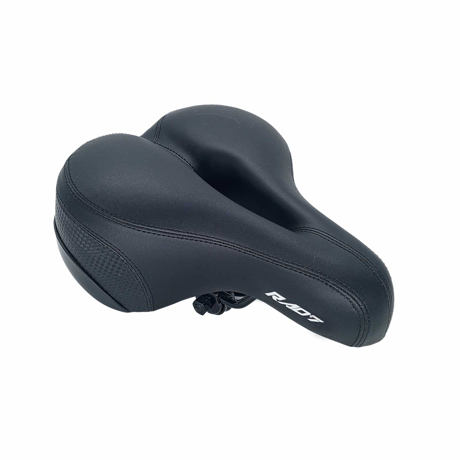 Selim Vazado Largo Passeio 250 x 205 mm 2 Molas Preto Fita Refletiva com Carrinho Rad7 Concept