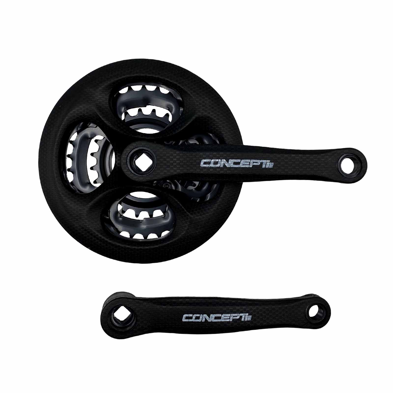 Pedivela Tripla em Aço Encapado Reduzida 24 34 42D Braço de 170 mm Preta Rad7 Concept