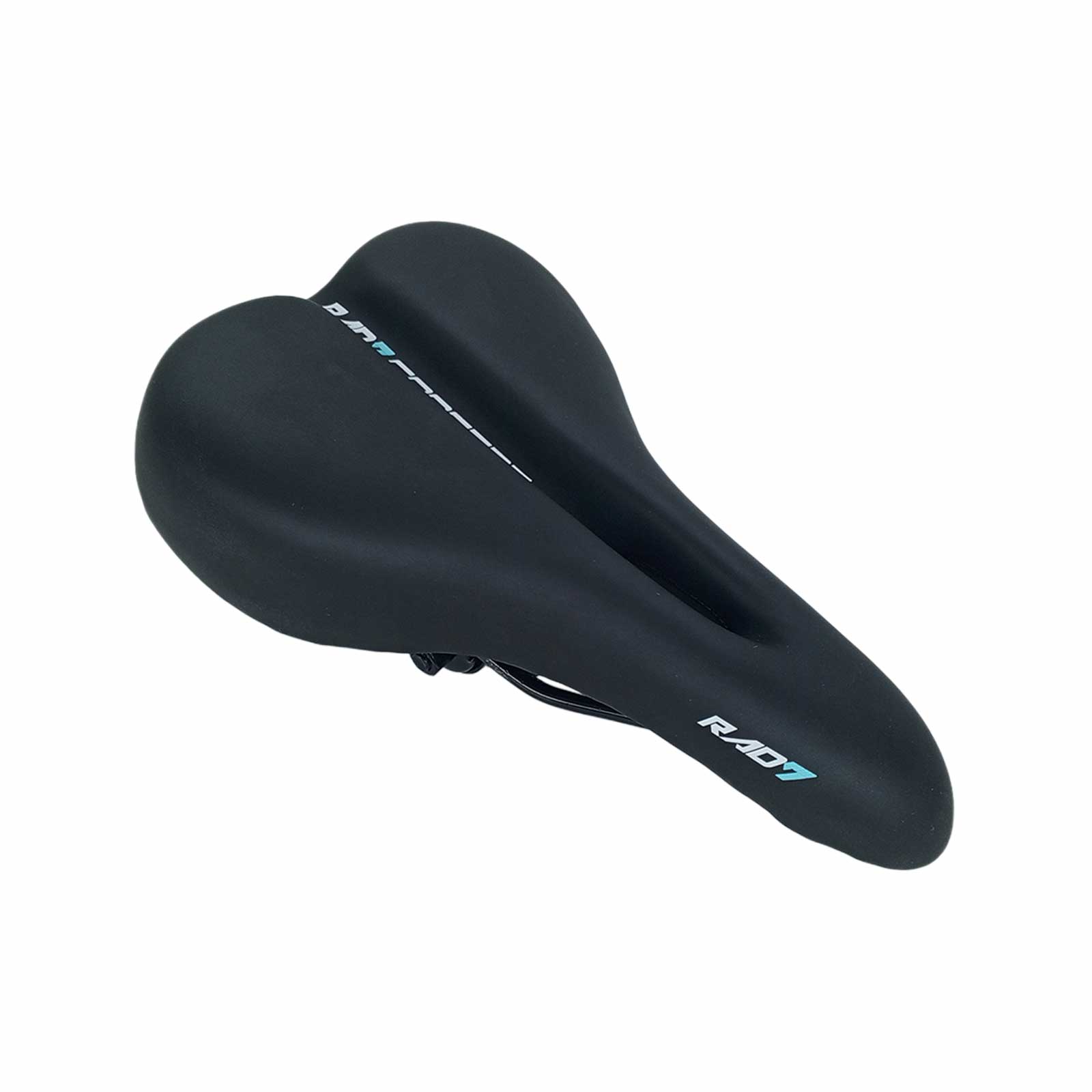 Selim Vazado MTB Firenze 263 x 160 mm com Carrinho Preto e Detalhe Verde Água Rad7 Concept