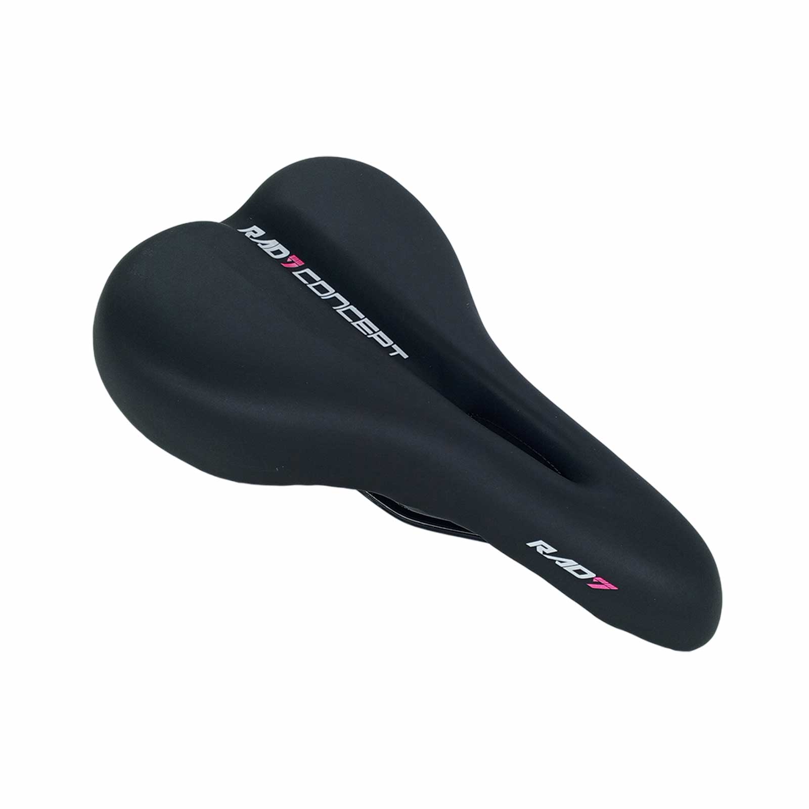 Selim Vazado MTB Firenze 263 x 160 mm com Carrinho Preto e Detalhe Rosa Rad7 Concept