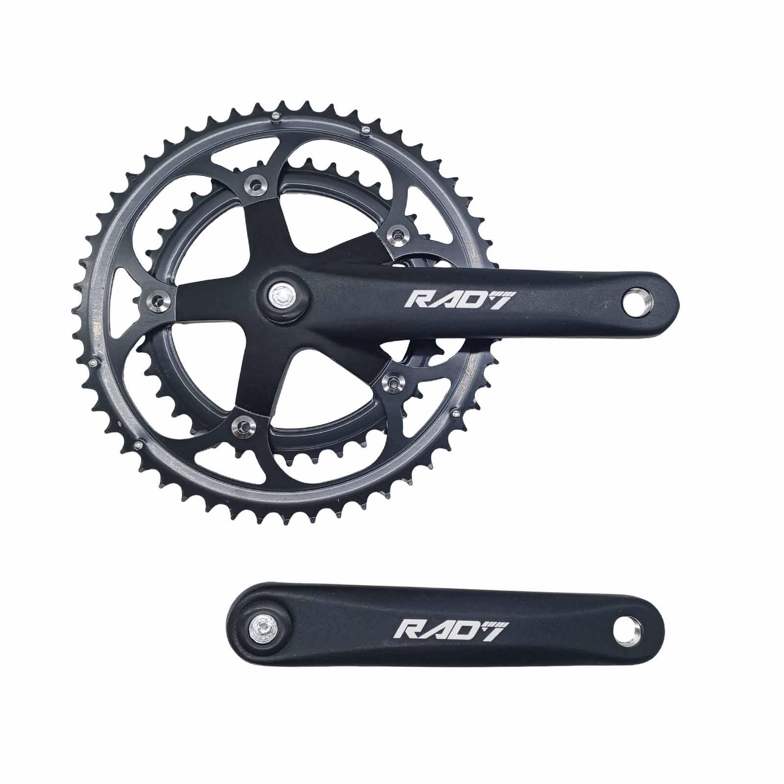 Pedivela Dupla 39 53D Braço 175 mm Ponta Quadrada em Alumínio Preta Rad7 Racing