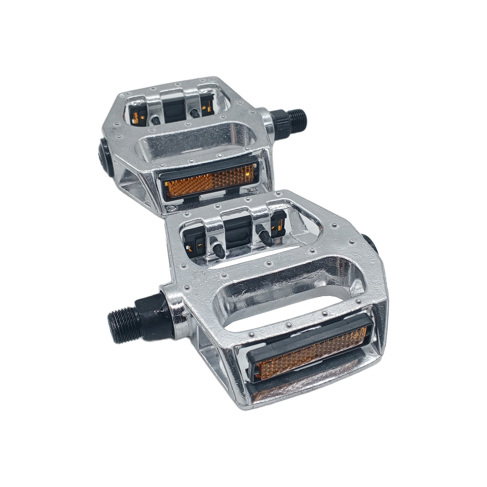 Pedal Plataforma MTB 9/16 Rosca Grossa Esferado Refletor Alumínio Polido Rad7 Essential