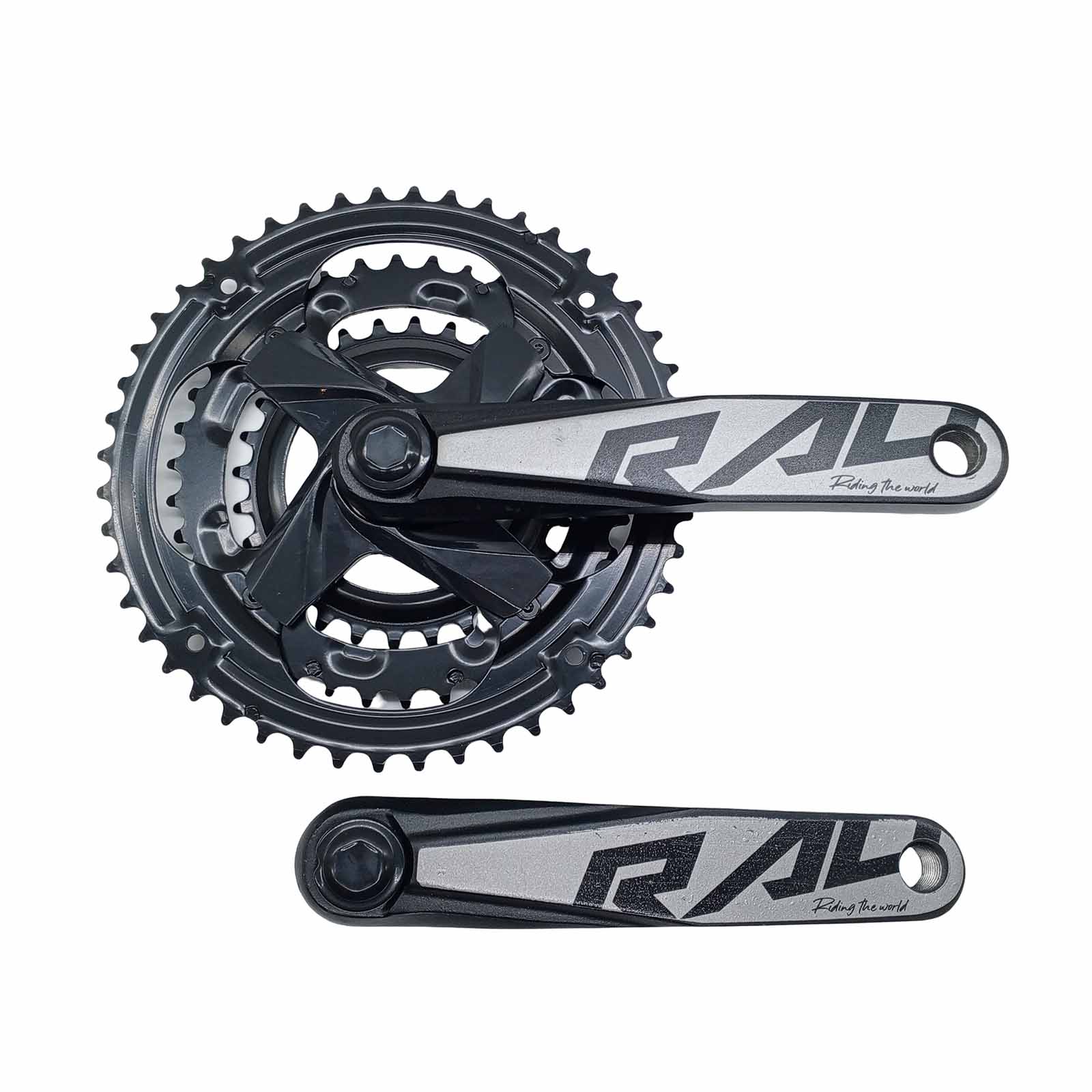 Pedivela Tripla em Alumínio 28 38 48D Braço de 170 mm Preta Rad7 Concept