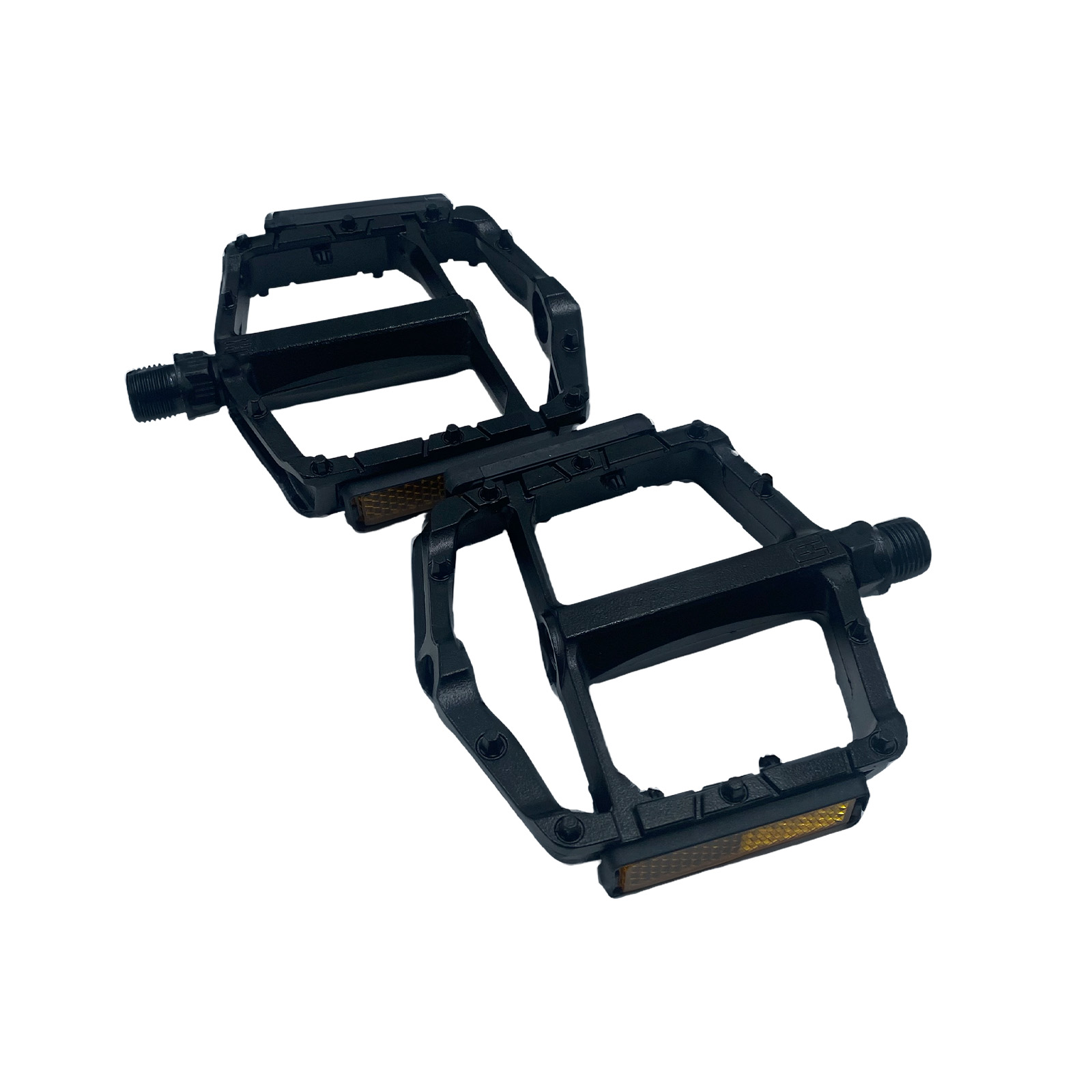 Pedal Plataforma MTB 9/16 Rosca Grossa Esferado Refletor com Travas Alumínio Preto Fosco Rad7 Essential