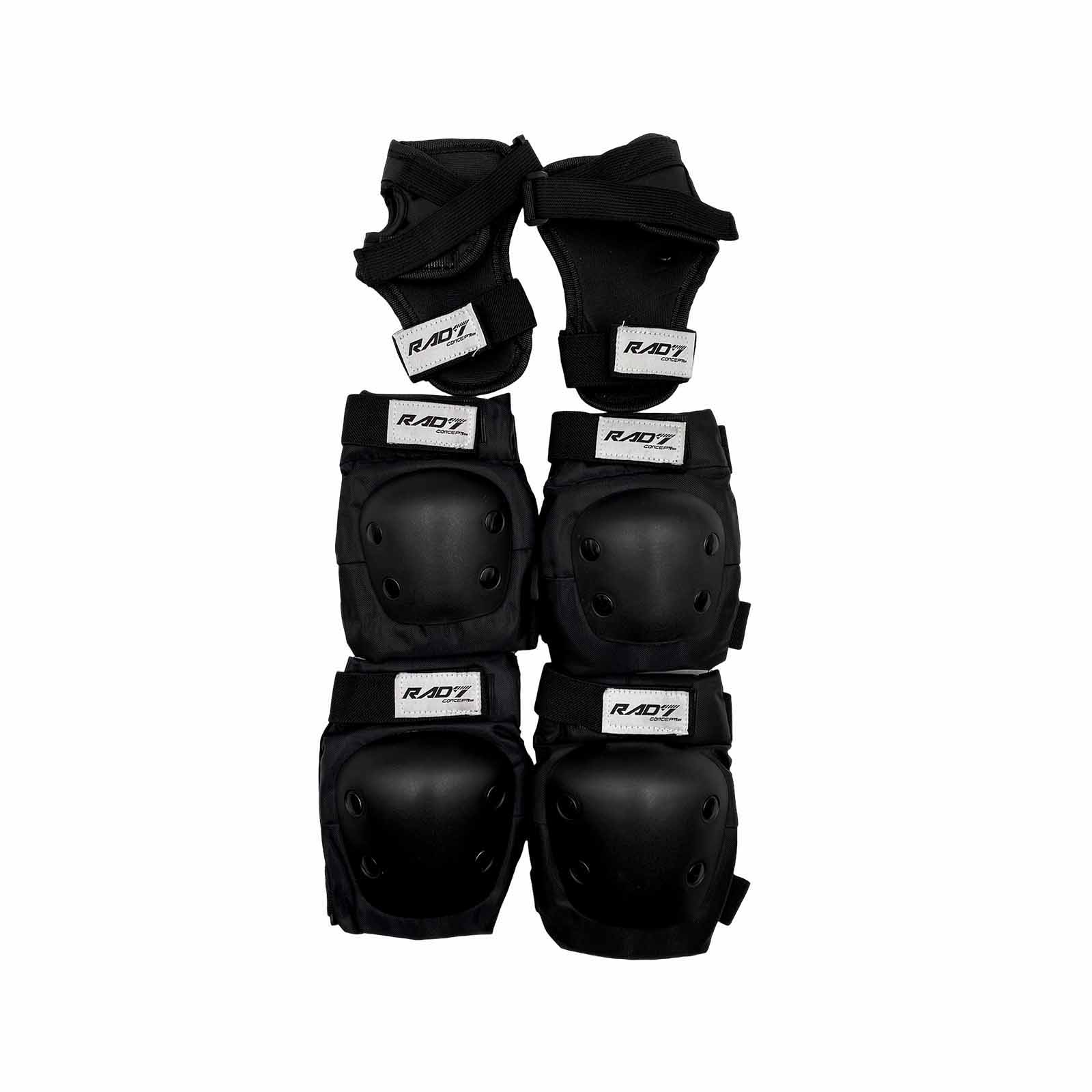 Kit Hard Protection Patins Skate Outros Preto M Rad7 Concept