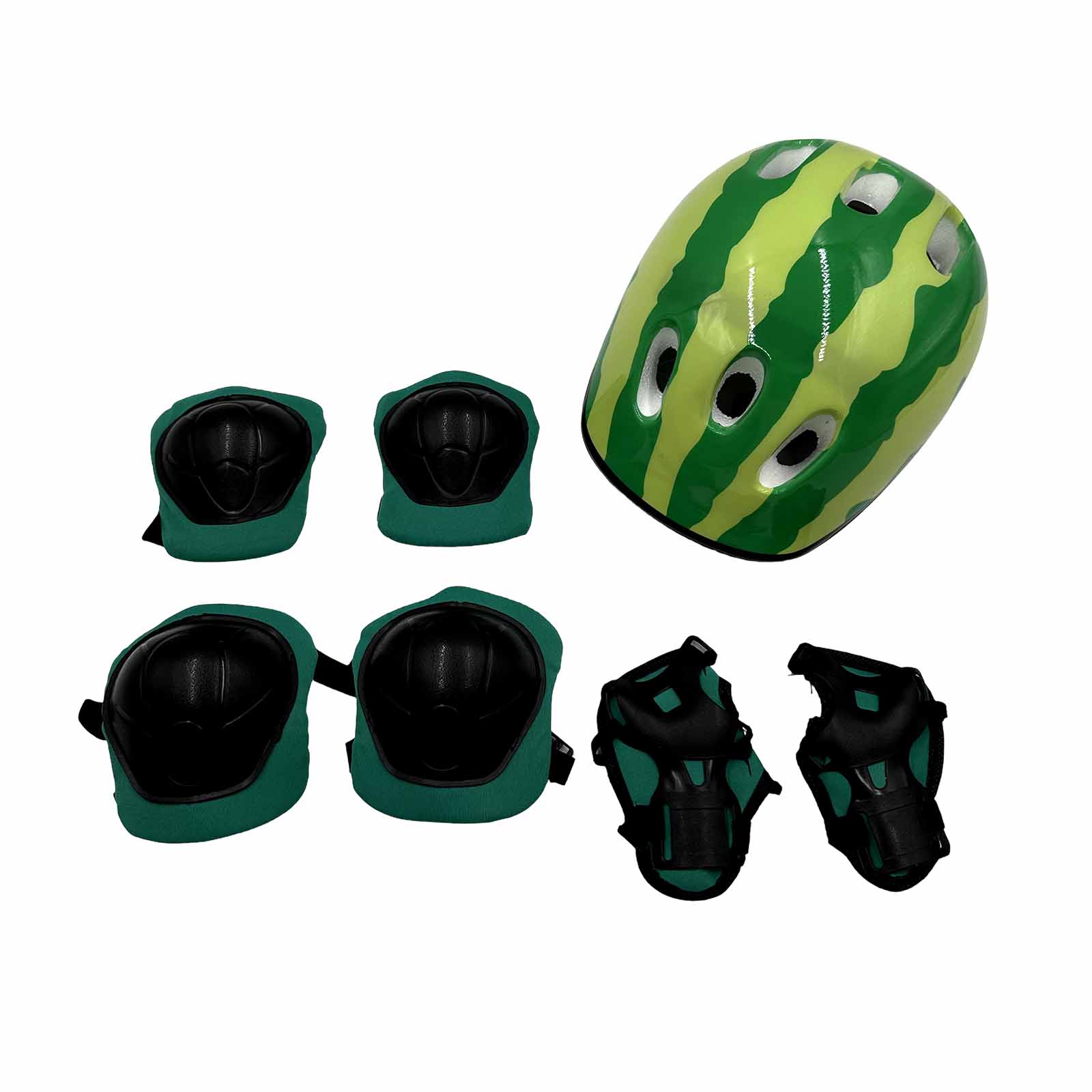Kit de Proteção Infantil Melancia com Capacete, Joelheira, Munhequeira e Cotoveleira 3 a 7 Anos Rad7 Concept