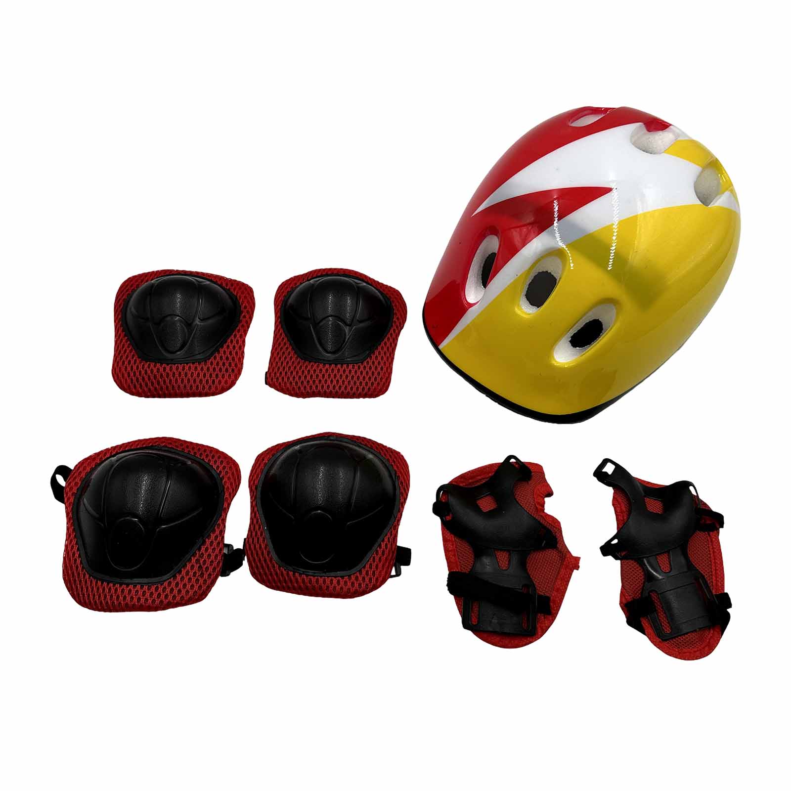 Kit de Proteção Infantil Raio com Capacete, Joelheira, Munhequeira e Cotoveleira 3 a 7 Anos Rad7 Concept