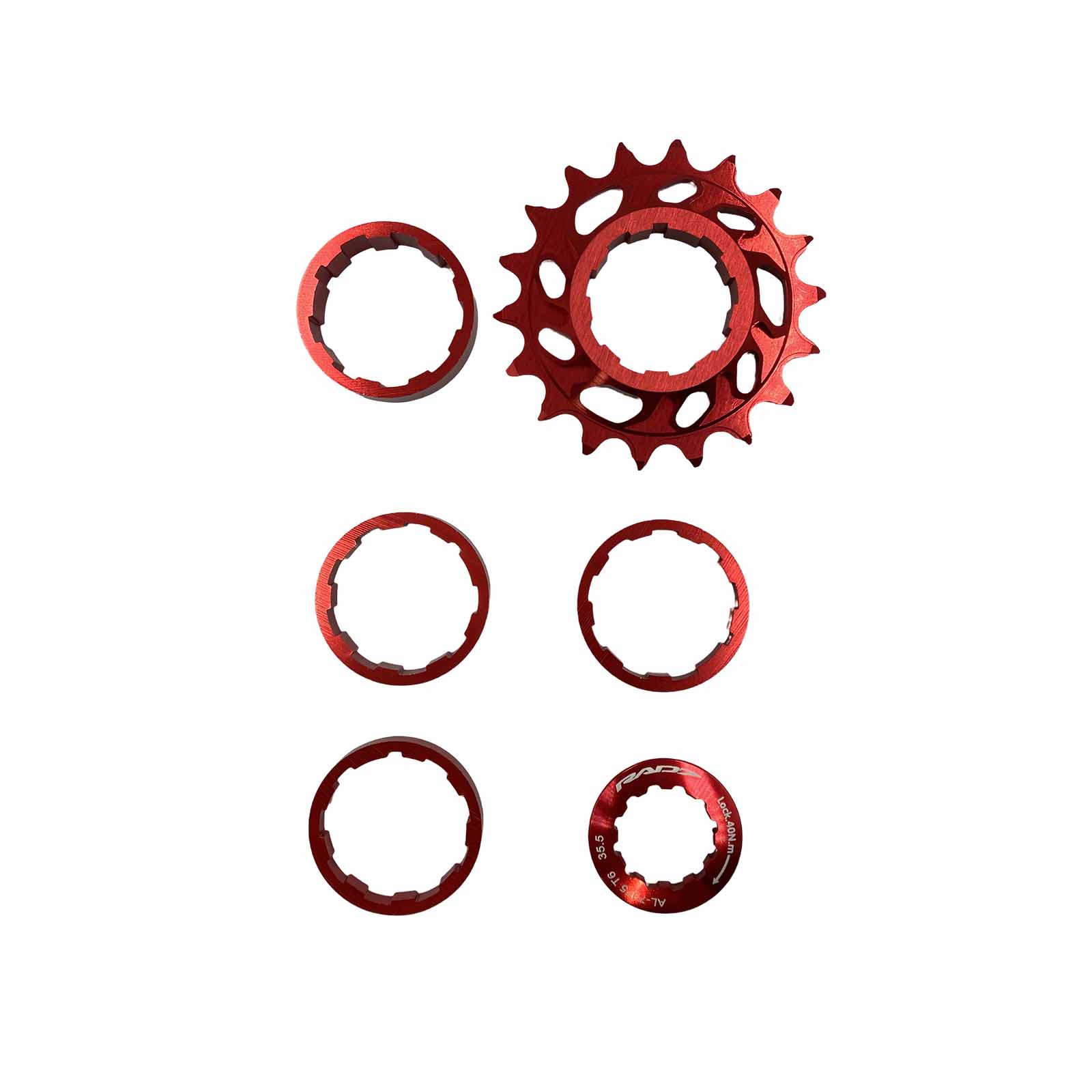 Adaptador de Single Speed Freeride 18D Vermelho Rad7 Concept