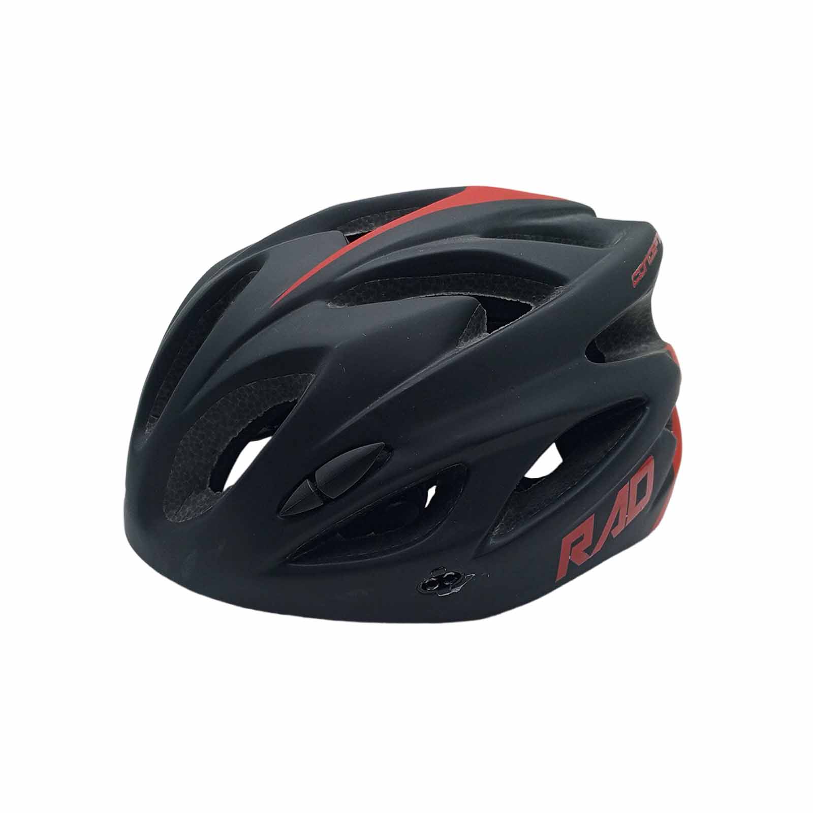 Capacete New MTB LED In Mould 54-58 cm Preto Vermelho Rad7 Concept
