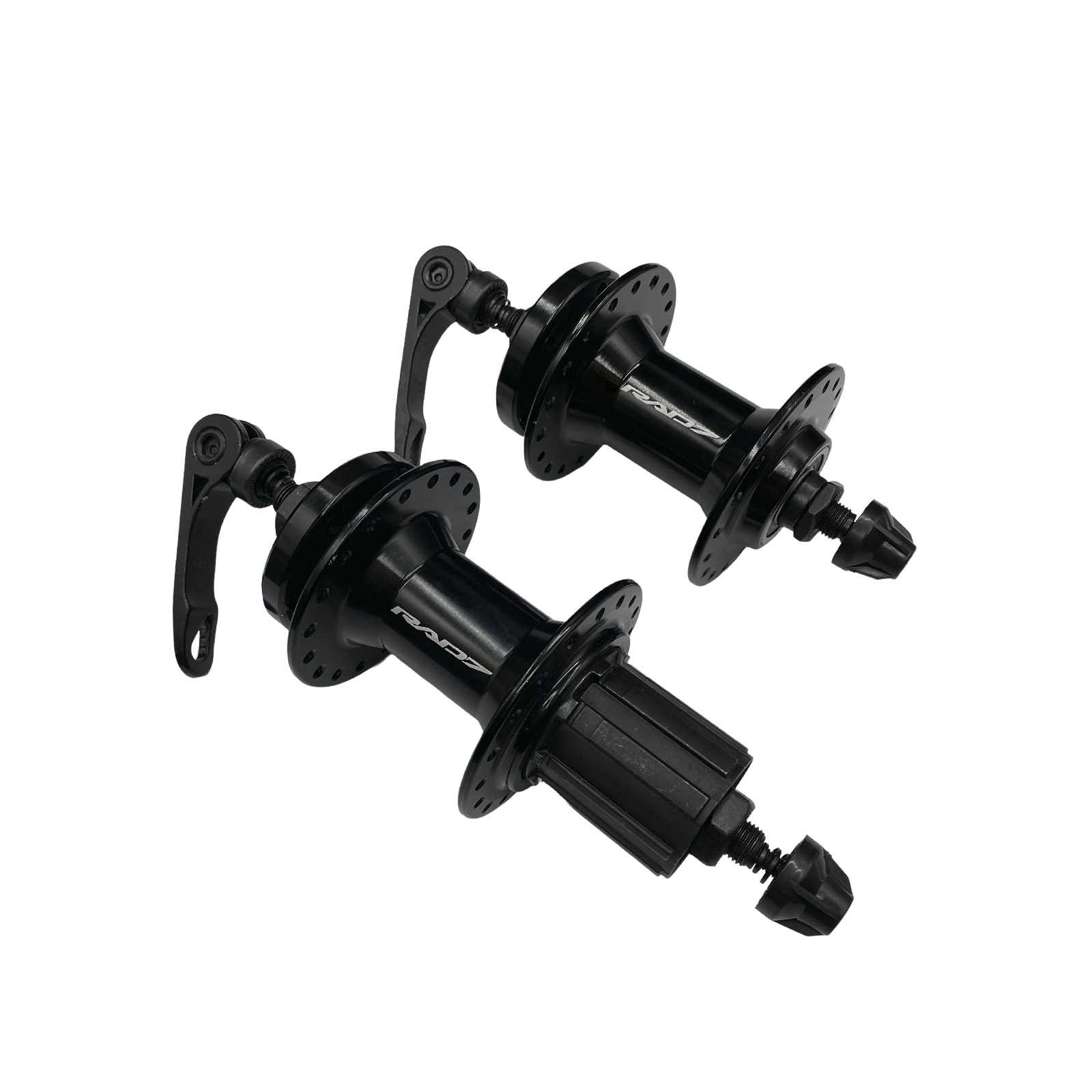 Cubo em Alumínio Dianteiro e Traseiro Rolamentado 36 Furos com Blocagem e Espaçador Cassete 12v Disco Preto 2899 Rad7 Performance