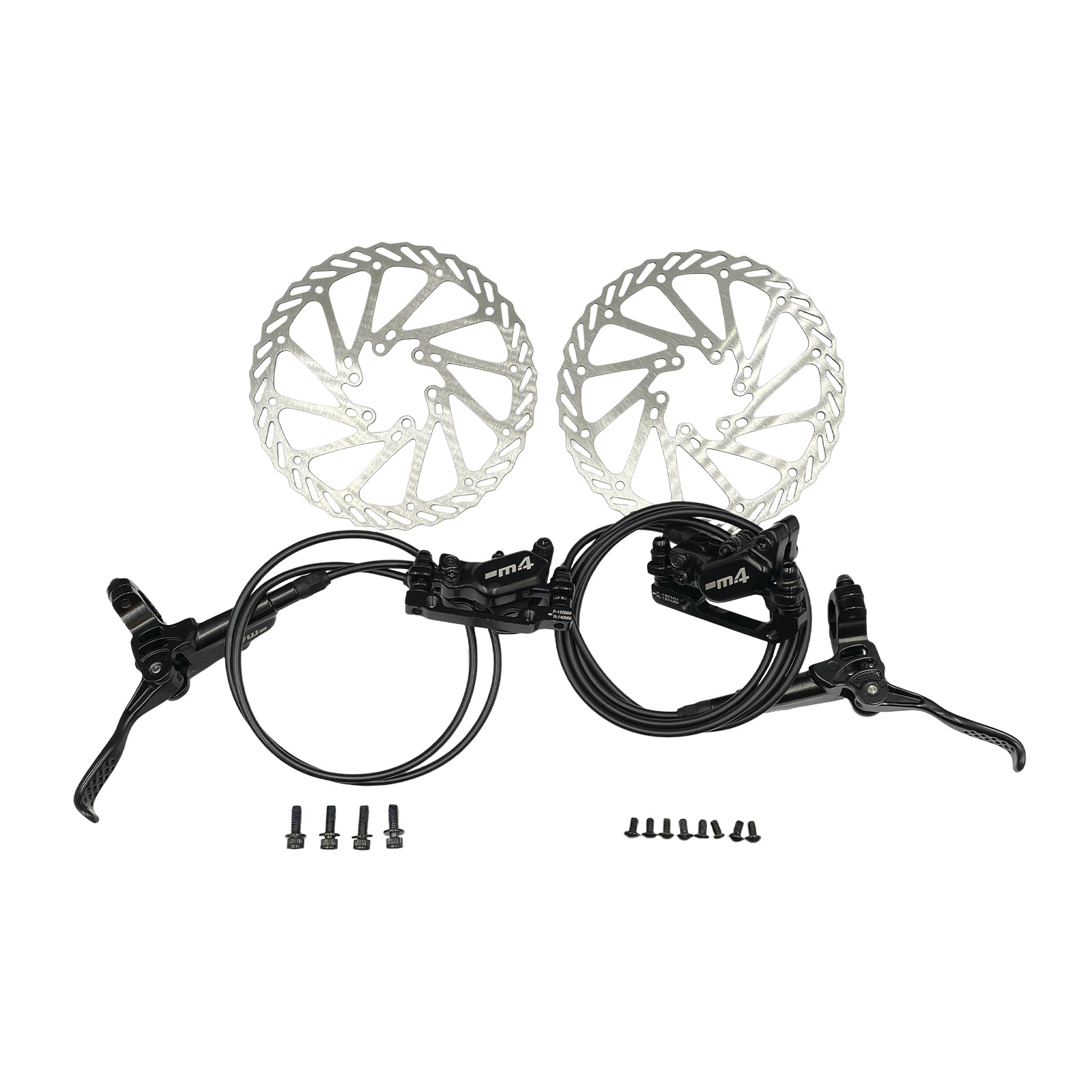 Freio Disco Hidráulico Alum Dt/Ts 4 Pistões Rotores 160 mm 6 Furos c/ Parafusos Preto M4 Clarks