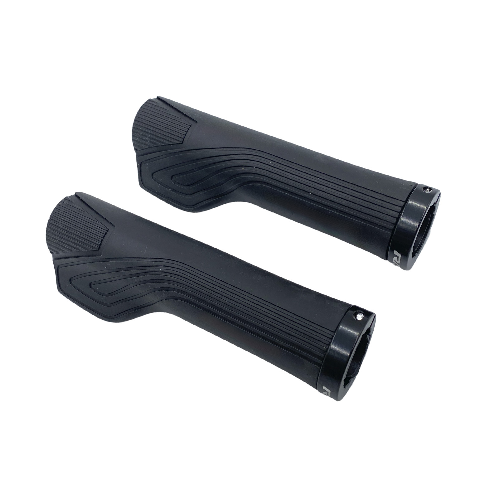 Manopla MTB Confort Anatômica com 2 Anéis Trava em Alumínio Borracha Preta 2905 Rad7 Concept