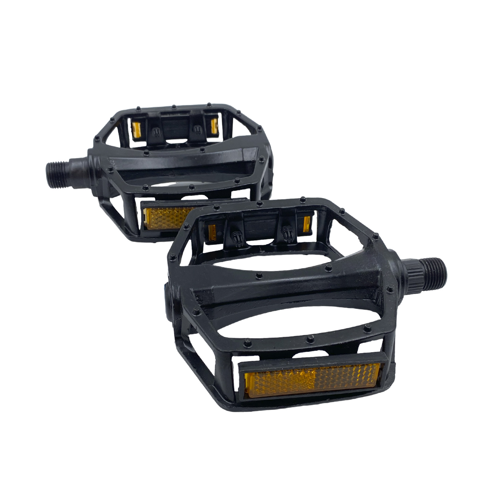 Pedal Plataforma MTB 9/16 Rosca Grossa Esferado Refletor Alumínio Preto 2905 Rad7 Essential