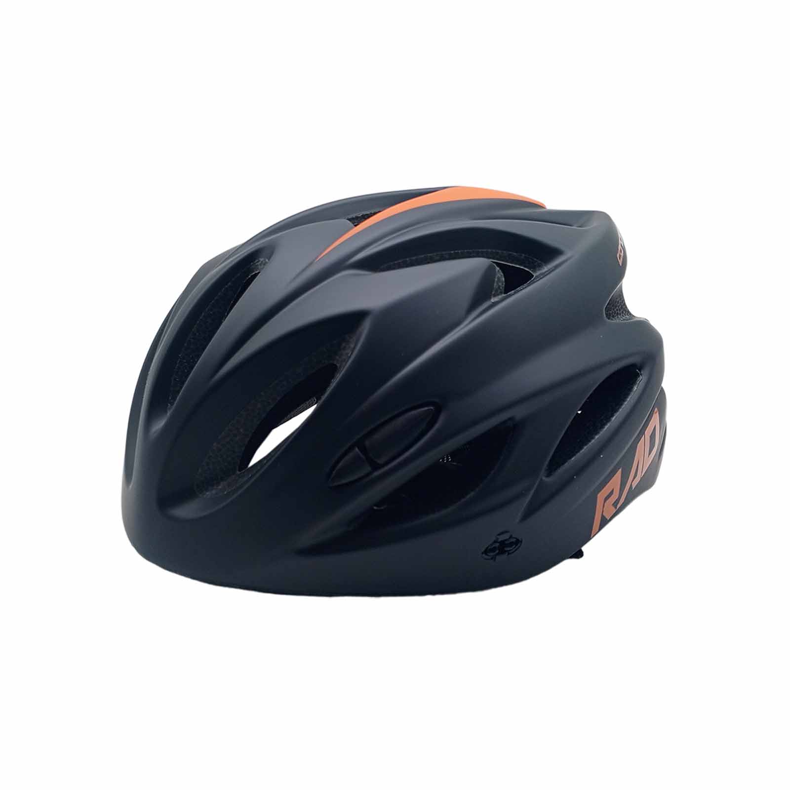 Capacete New MTB LED In Mould 54-58 cm Preto Laranja Rad7 Concept