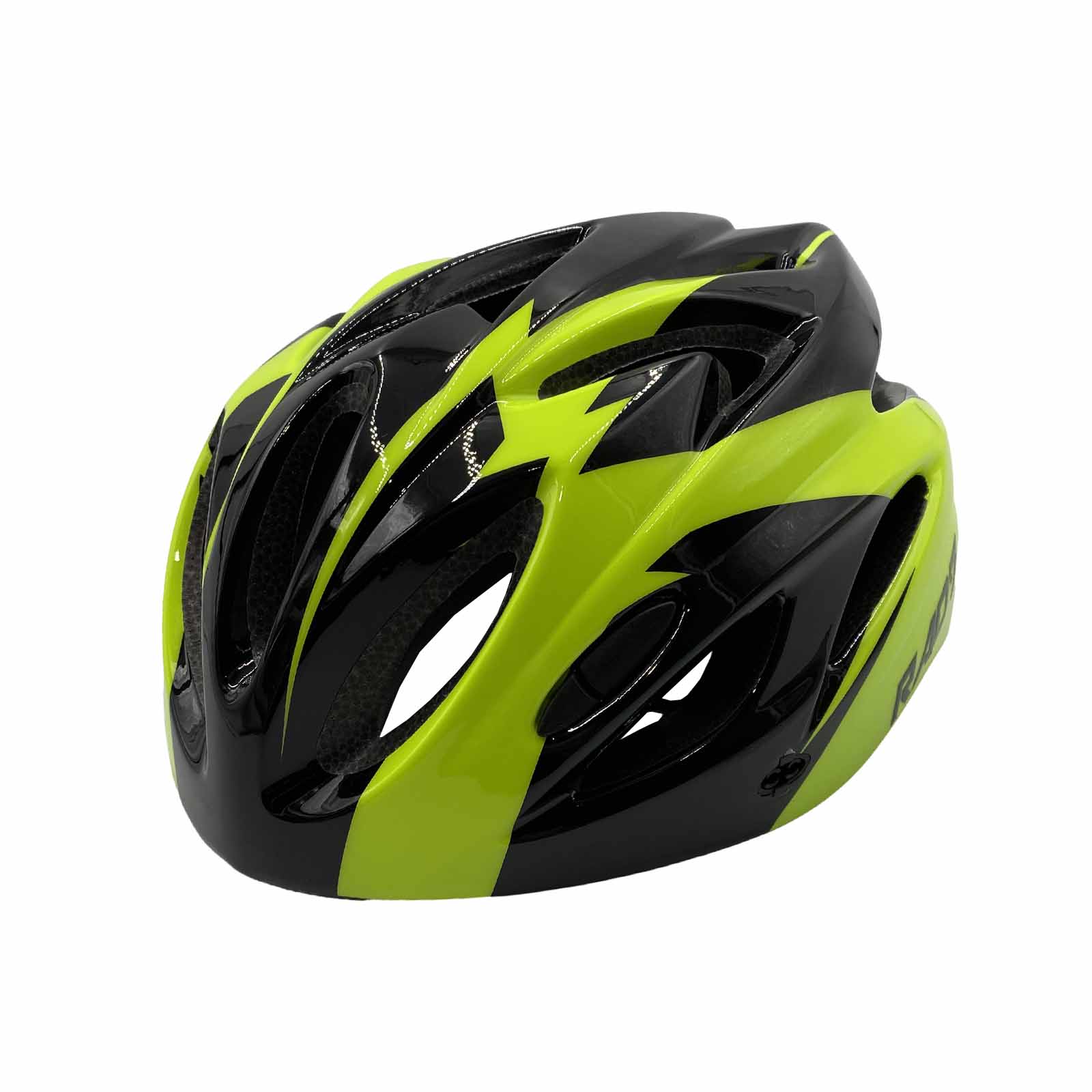 Capacete MTB LED In Mould 54-58 cm Preto Verde Neon Brilhante Rad7 Concept