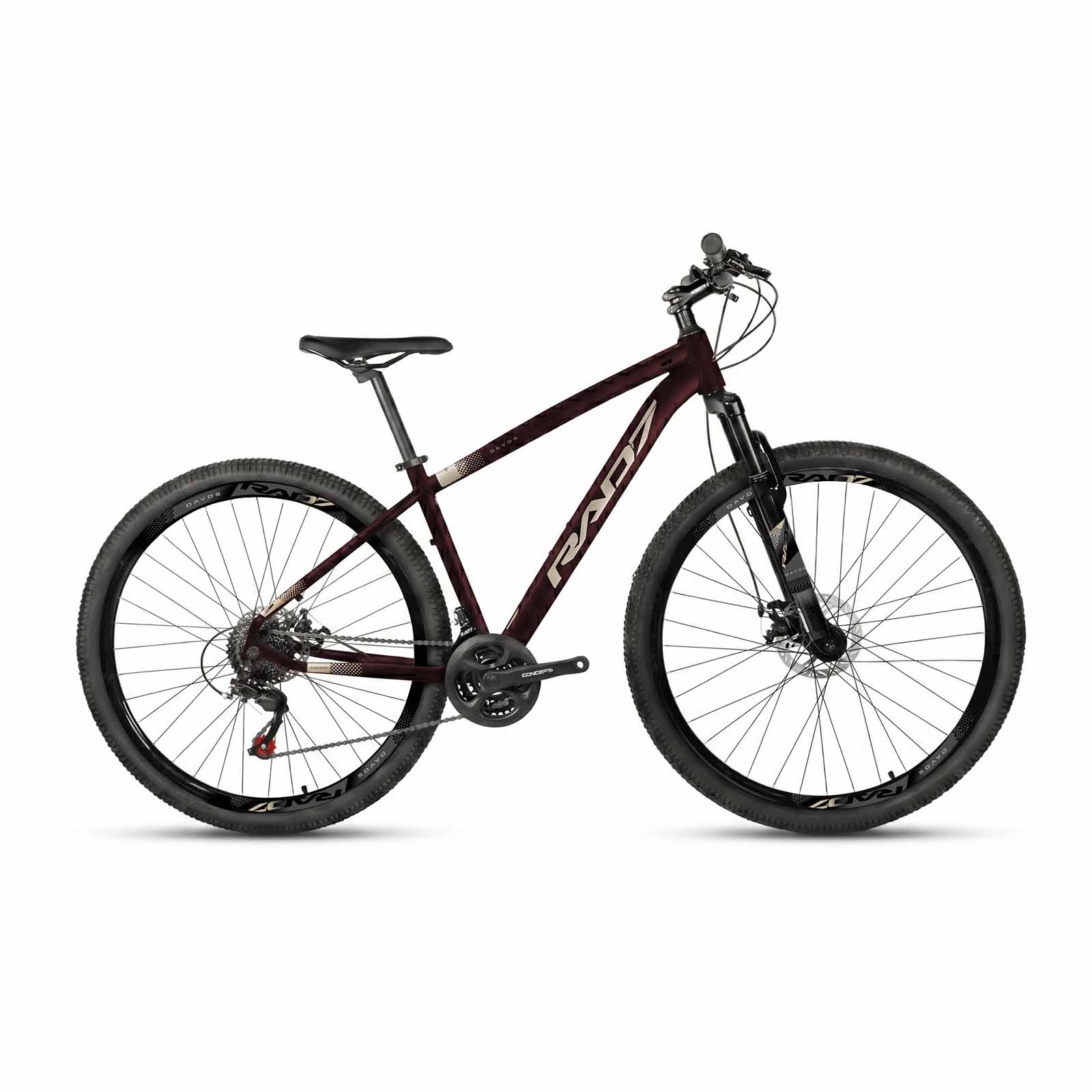 Kit Essence 1.0 29 21v Davos Bordô Fosco Adesivo Champagne 17 Rad7 Concept 