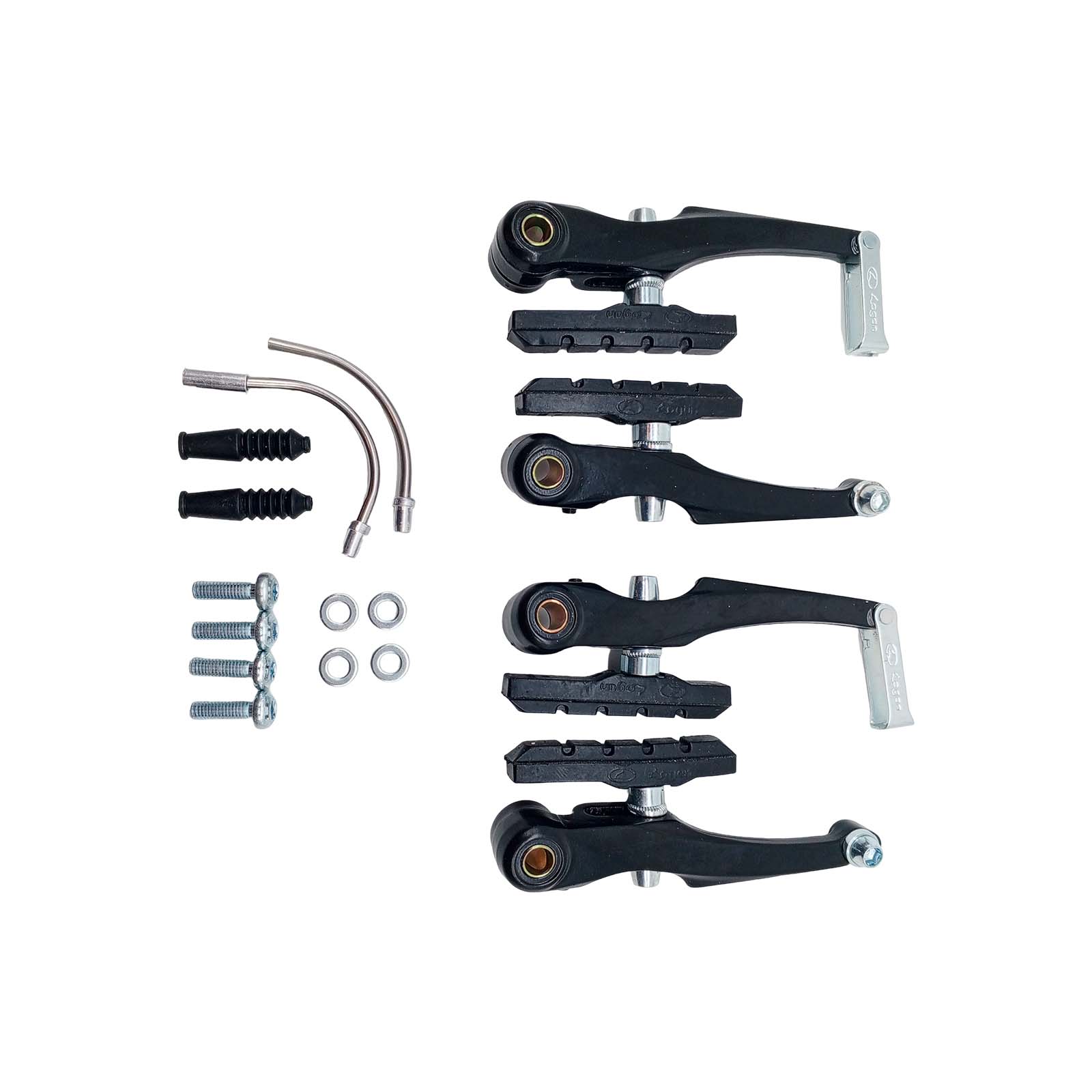 Freio V-Brake Dianteiro e Traseiro sem Manetes Alumínio Preto Logan