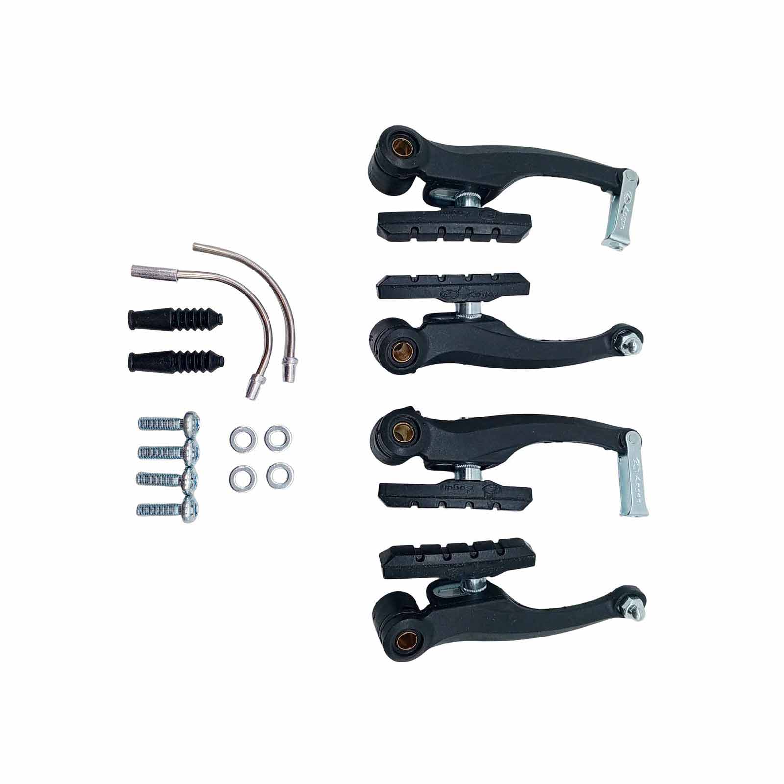 Freio V-Brake Dianteiro e Traseiro sem Manetes Nylon Preto Logan