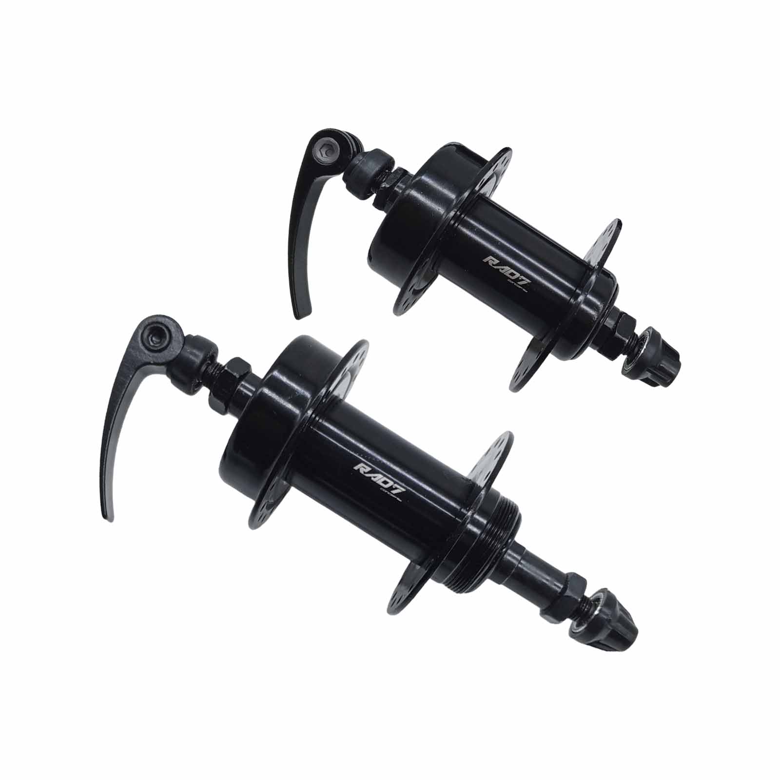 Cubo em Aço Dianteiro e Traseiro com Esfera 36F com Blocagem e Espaçador para Freio a Disco Preto Rad7 Essential