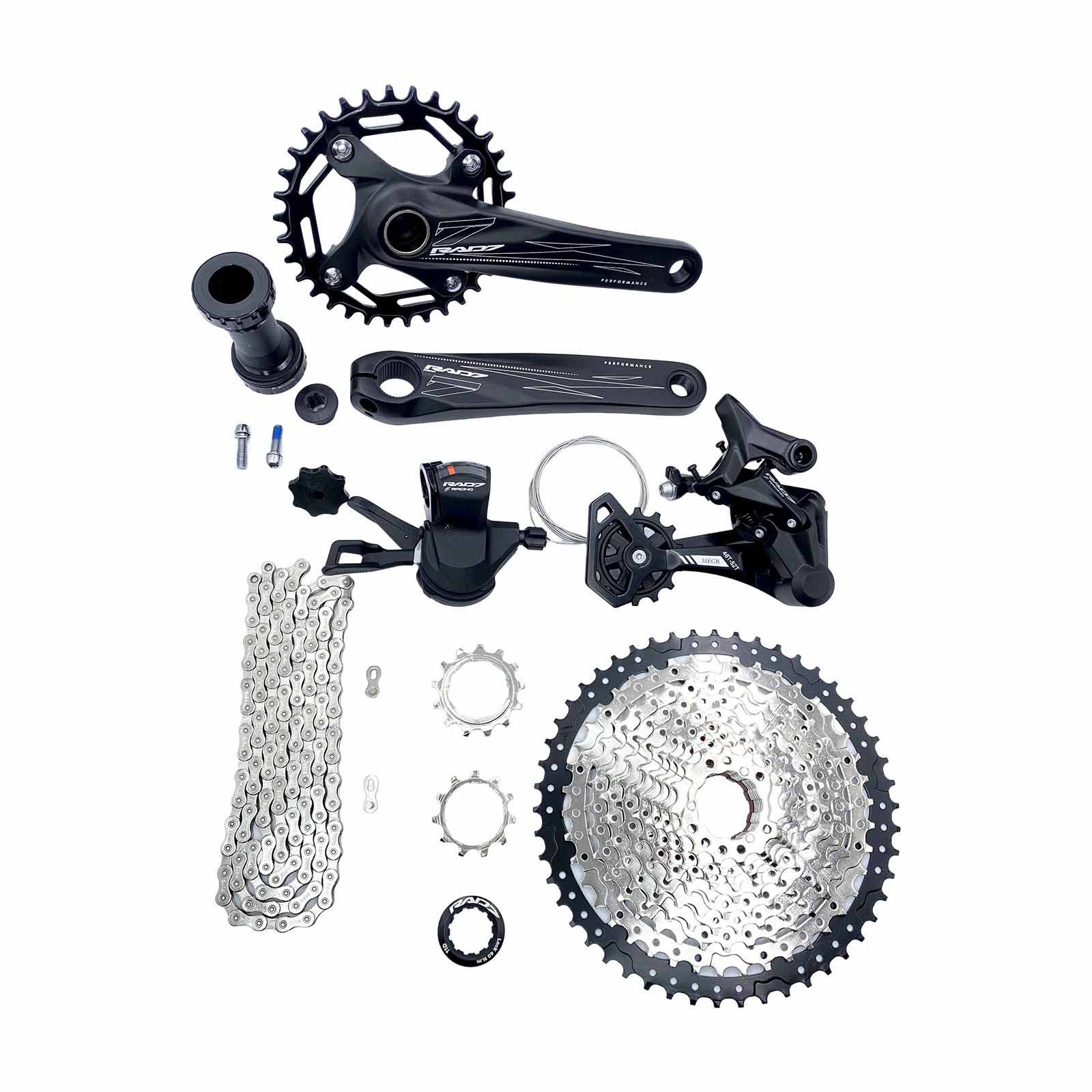 Kit Trans. MTB 12v c/Cass. 11-50D+Alav. s/Man.+Câmbio Ts.+Corr. 12v+Pdv. Hollowtech 34D 170mm Rad7 Concept