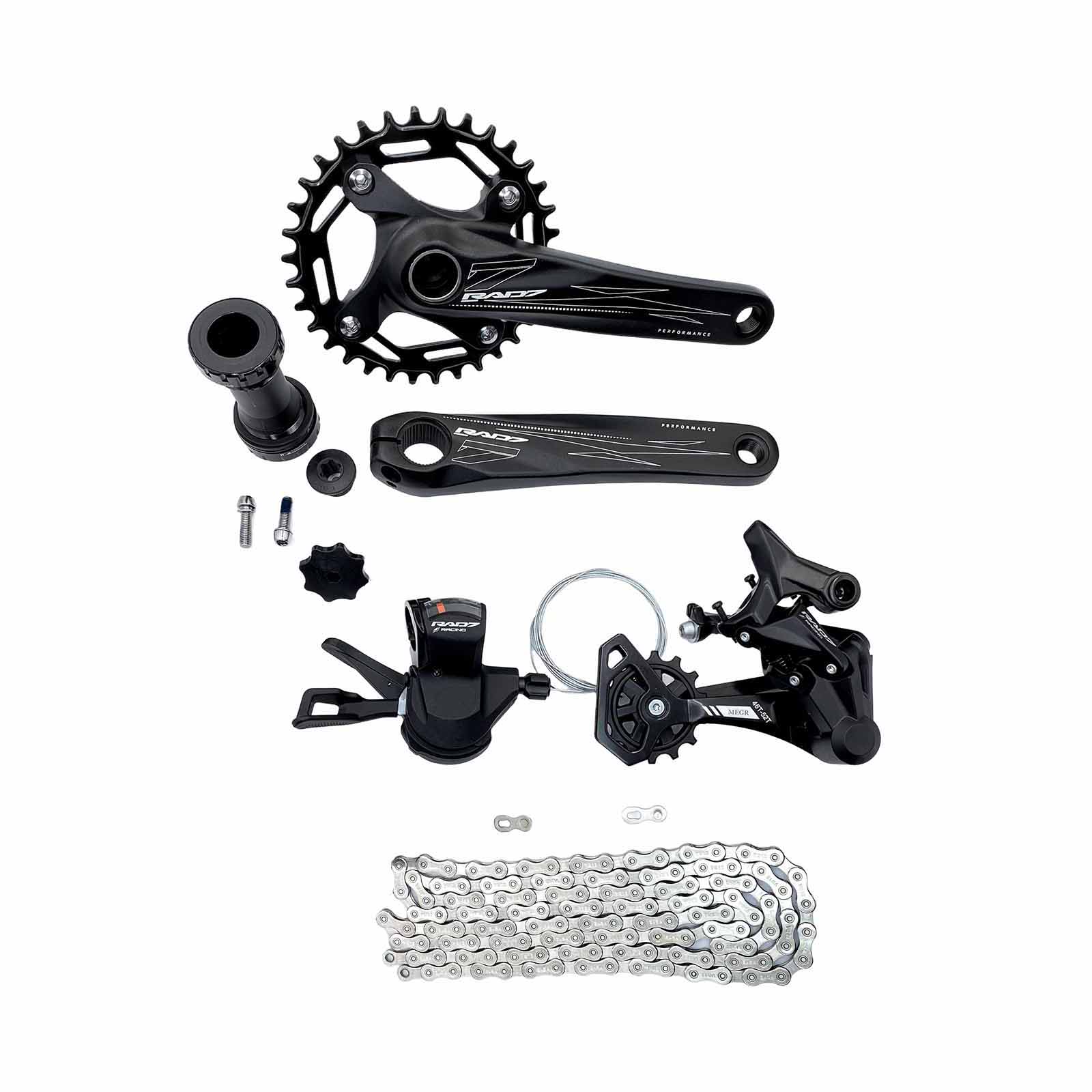 Kit Trans. MTB 12v c/Alav. s/Man.+Câmbio Ts.+Corr. 12v+Pdv. Hollowtech 34D 170mm Rad7 Concept