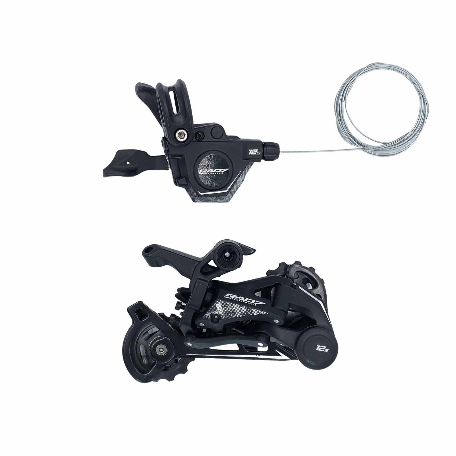 Kit Trans. MTB 12v c/ Alavanca sem Manete e Câmbio Traseiro Rad7 Performance