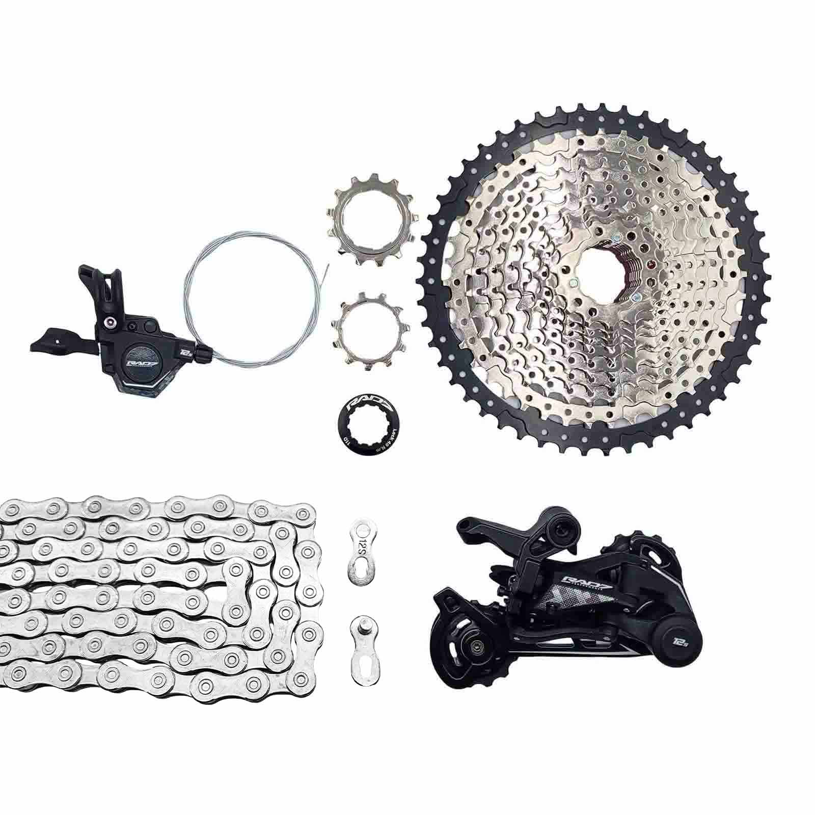 Kit Trans. MTB 12v c/Cass. 11-50D+Alav. s/Man.+Câmbio Ts.+Corr. 12v Rad7 Performance
