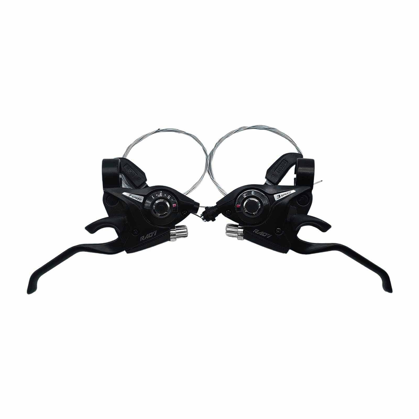 Alavanca de Câmbio EZ-Fire 3x7v 21v com Manete em Alumínio com Cabo e sem Conduíte Preta Rad7 Concept