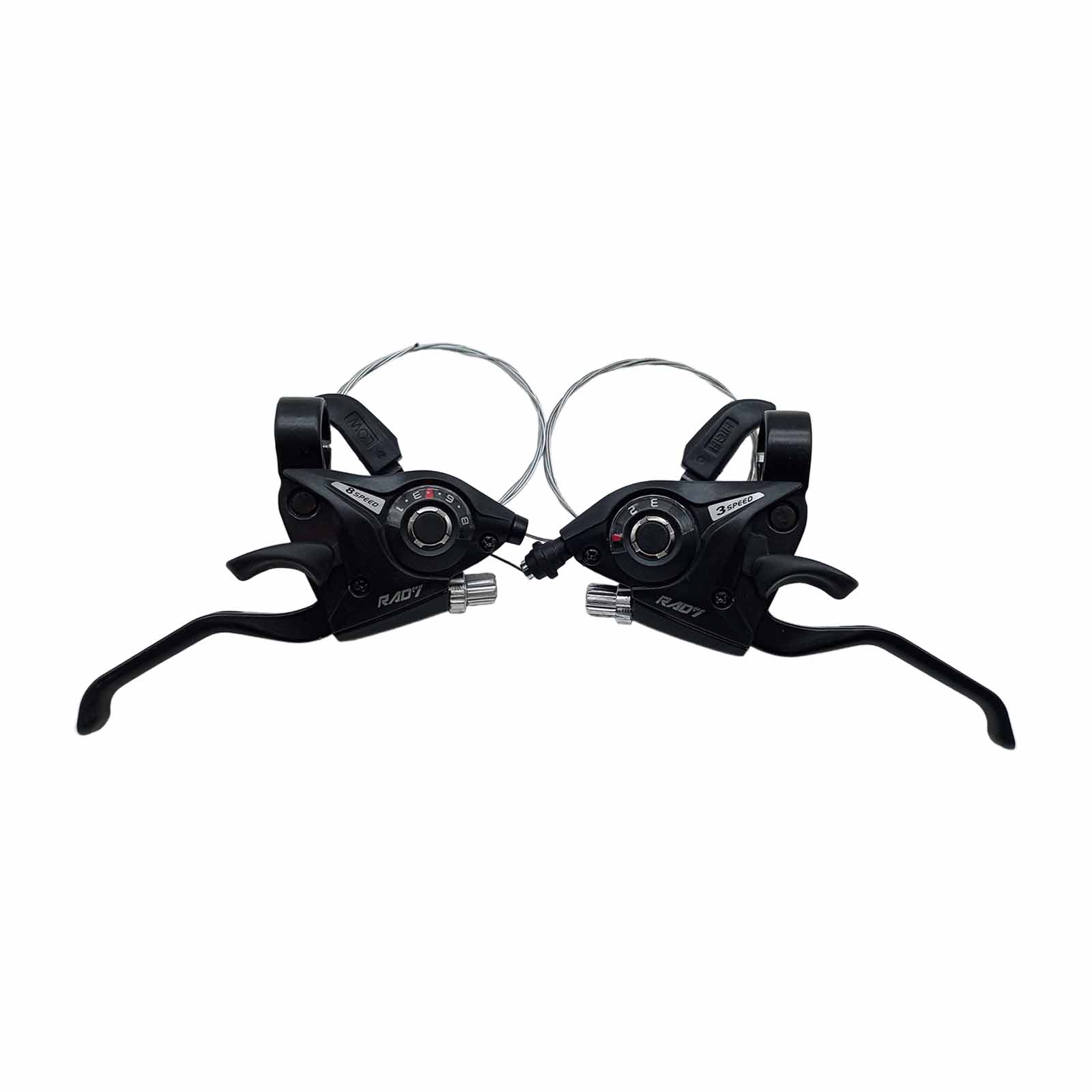 Alavanca de Câmbio EZ-Fire 3x8v 24v com Manete em Alumínio com Cabo e sem Conduíte Preta Rad7 Concept