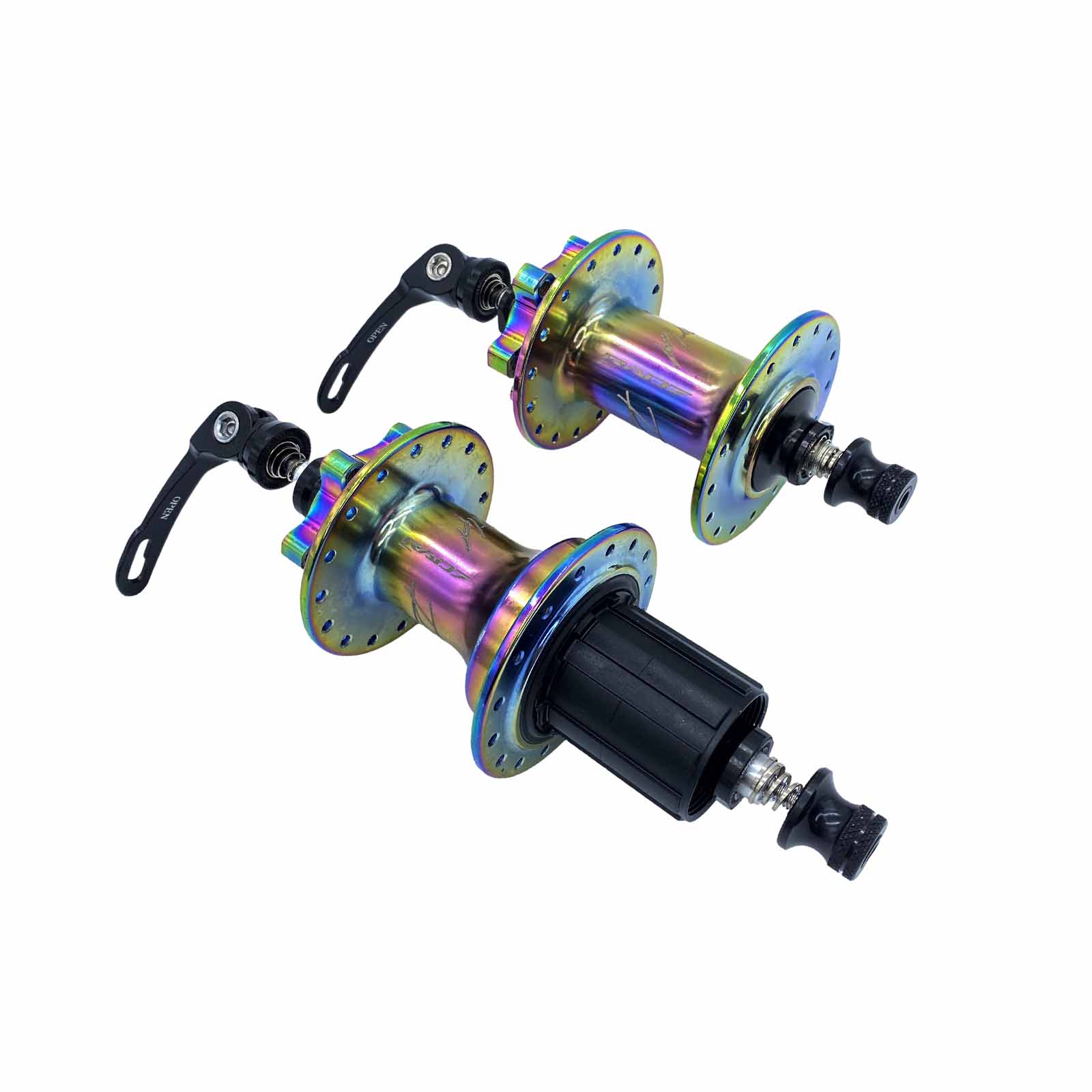 Cubo em Alumínio Dianteiro e Traseiro Rolamentado 32 Furos 100x9 mm 135x9 mm HG 8-12v com Blocagem para Freio a Disco Camaleão Rad7 Performance