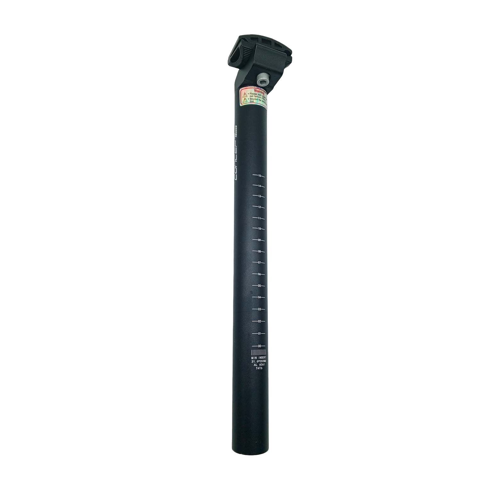 Canote de Selim 31,6 x 350 mm em Alumínio com Carrinho Preto Rad7 Concept