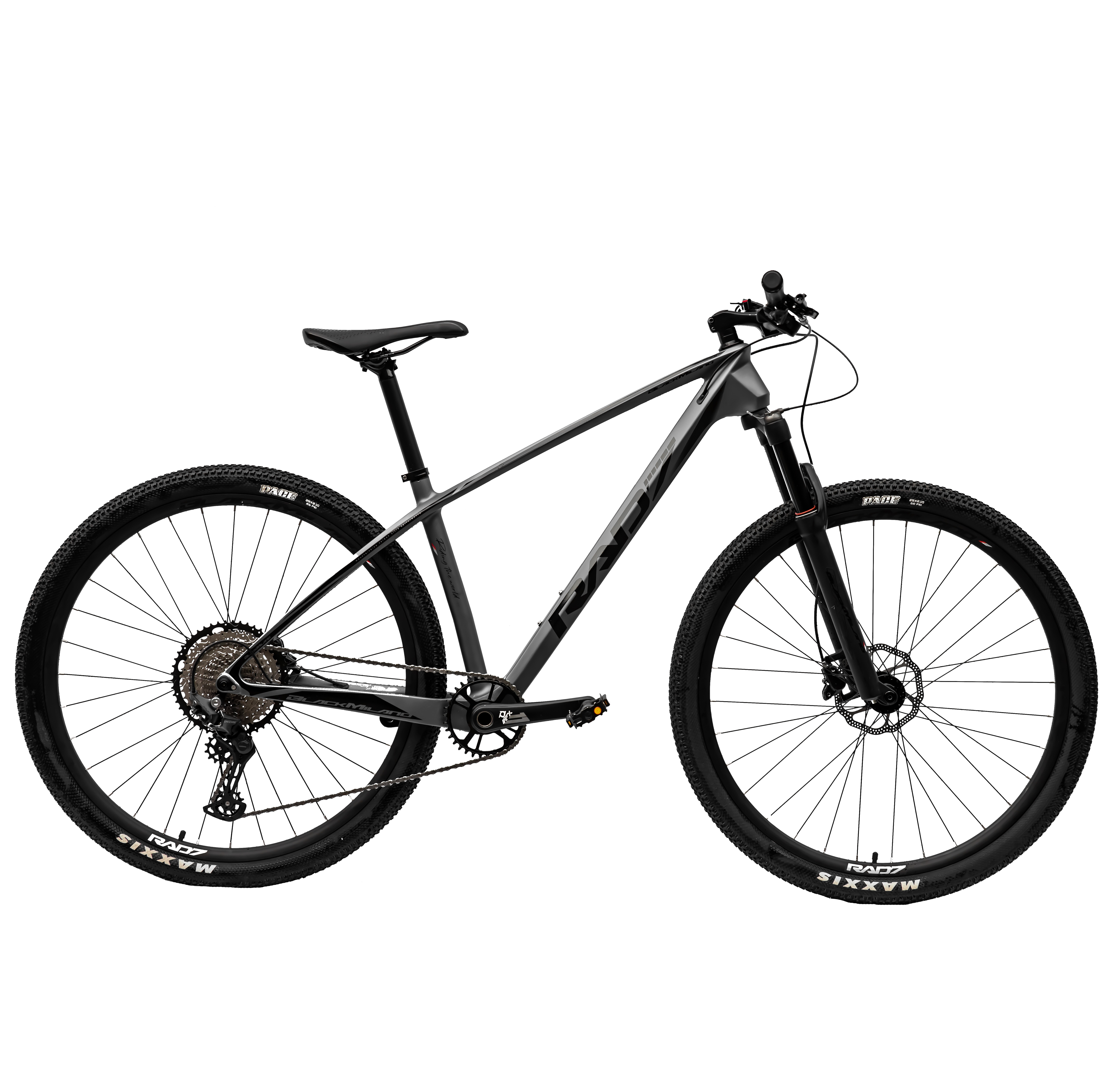 Bike MTB Carbono Black Milano A29 12v T17 Silver Rad7 Performance