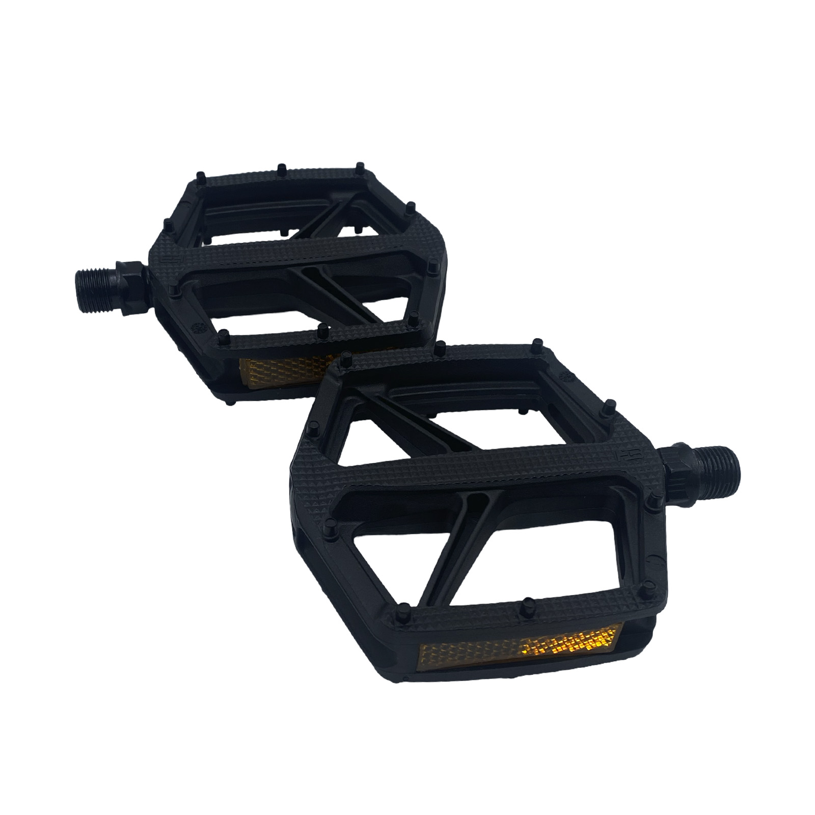 Pedal Plataforma MTB 9/16 Rosca Grossa Esferado Refletor com Travas Nylon Preto Rad7 Essential