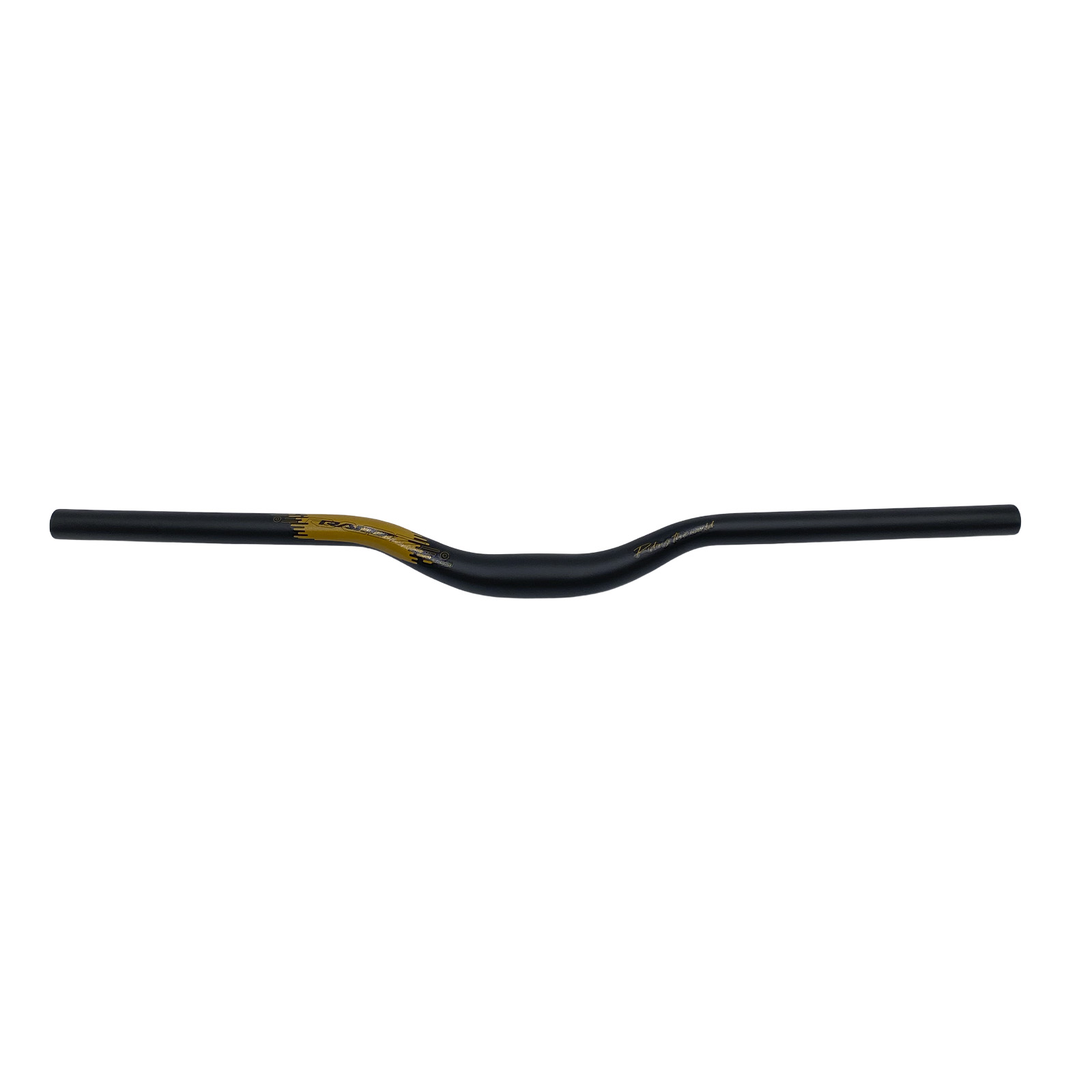 Guidão MTB DH Curvo 31,8 x 680 x 20 mm Alumínio Preto Fosco Detalhe Dourado Rad7 Concept