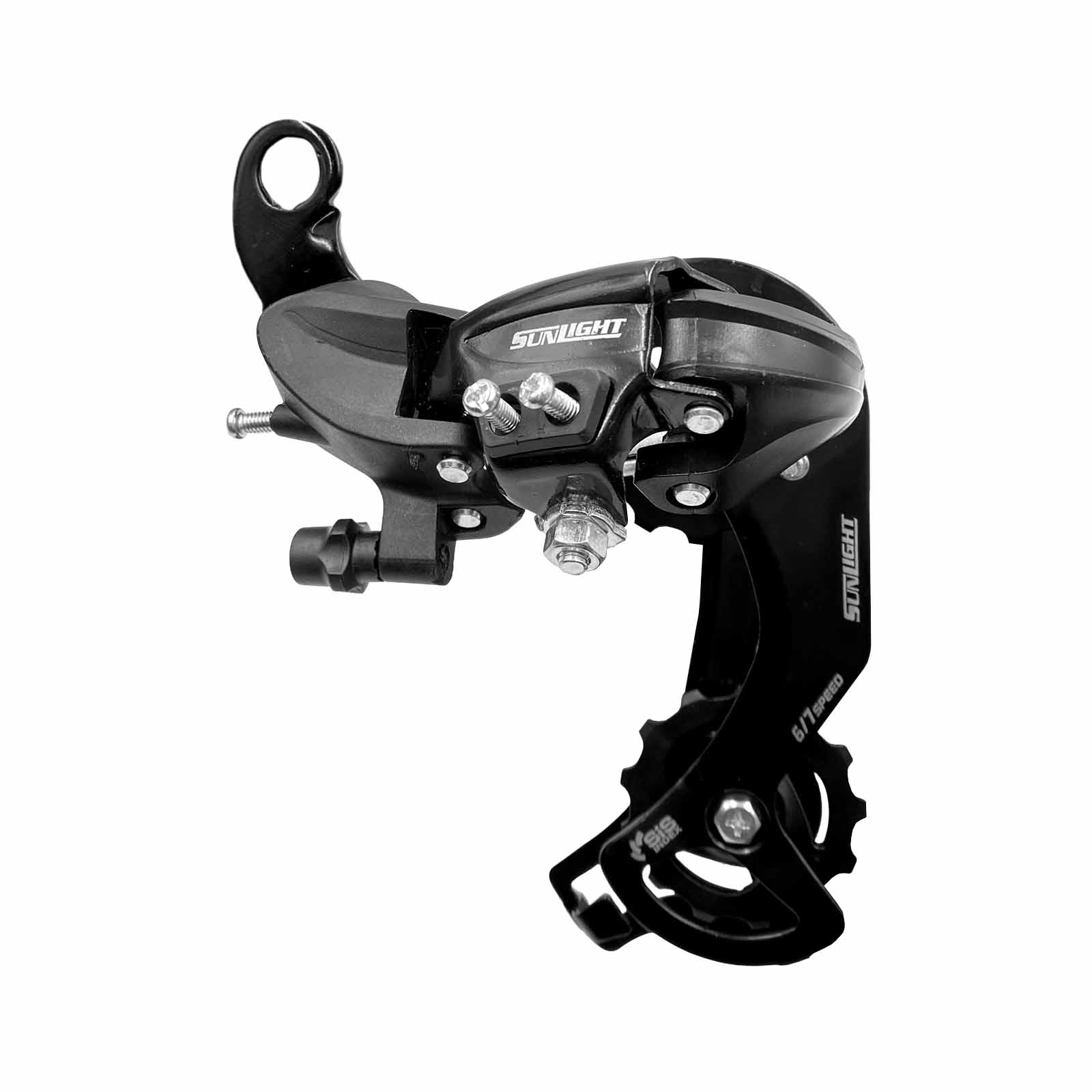 Câmbio Traseiro 7v 8v 21v 24v Cage Longo 42D Indexado sem Gancheira Preto Sunlight