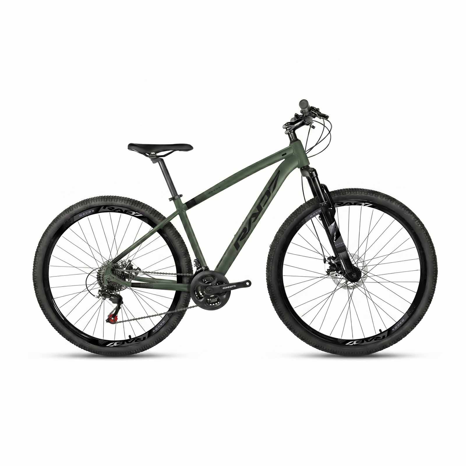 Kit Essence 1.0 29 21v Davos Verde Exército Fosco Adesivo Preto 17 Rad7 Concept