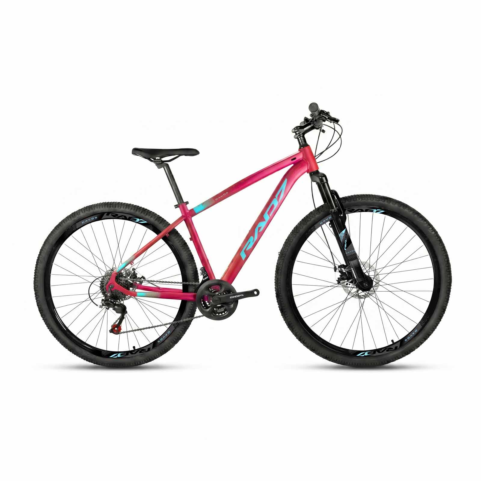 Kit Essence 1.0 29 21v Davos Rosa Metálico Fosco Adesivo Azul Bebê 17 Rad7 Concept