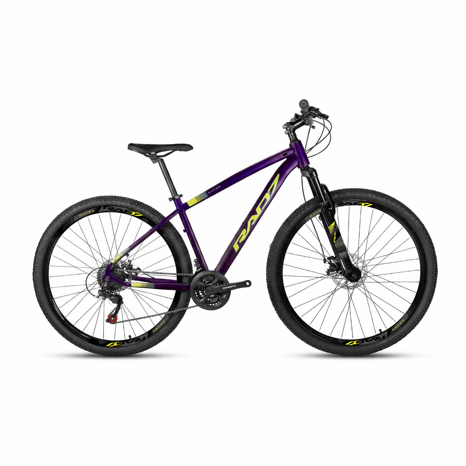 Kit Essence 1.0 29 21v Davos Violeta Fosco Adesivo Amarelo Neon 17 Rad7 Concept
