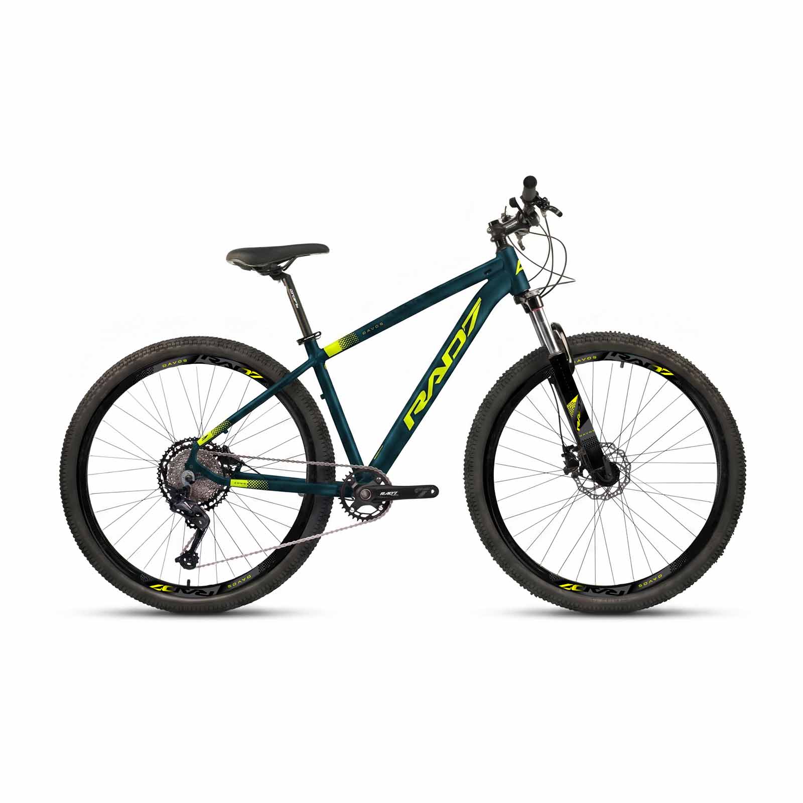 Kit Trail 1.0 29 12v Davos Azul Petróleo Fosco Adesivo Amarelo Neon 17 Rad7 Concept 