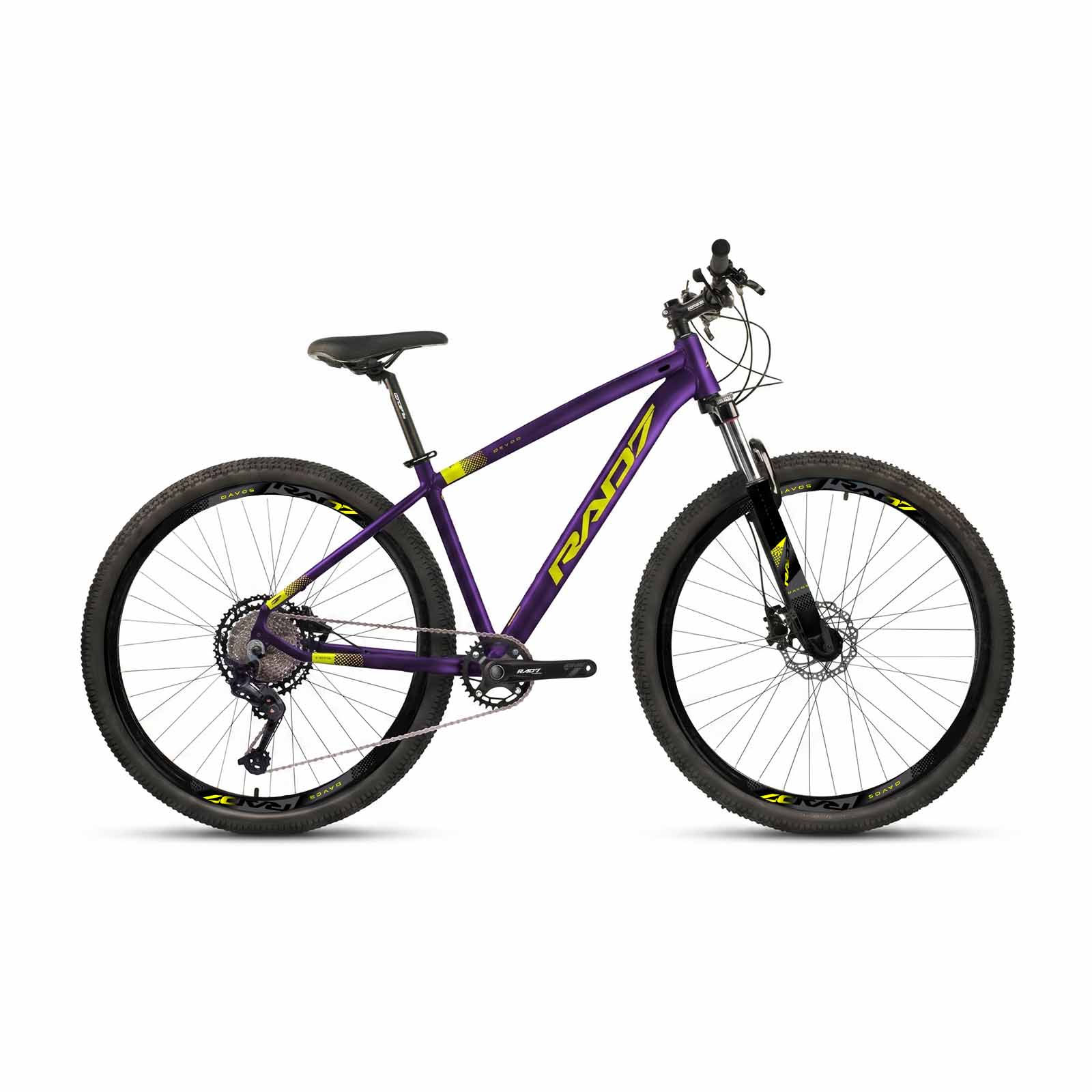 Kit Trail 1.0 29 12v Davos Violeta Fosco Adesivo Amarelo Neon 17 Rad7 Concept 