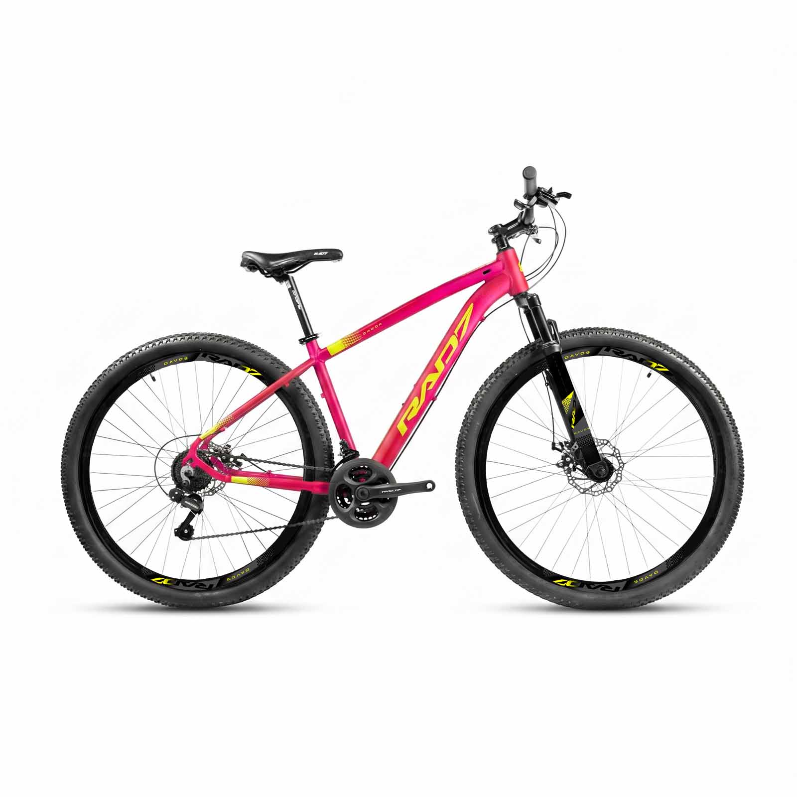 Kit Authentic 1.0 29 21v Davos Rosa Metálico Fosco Adesivo Amarelo Neon 17 Rad7 Concept 