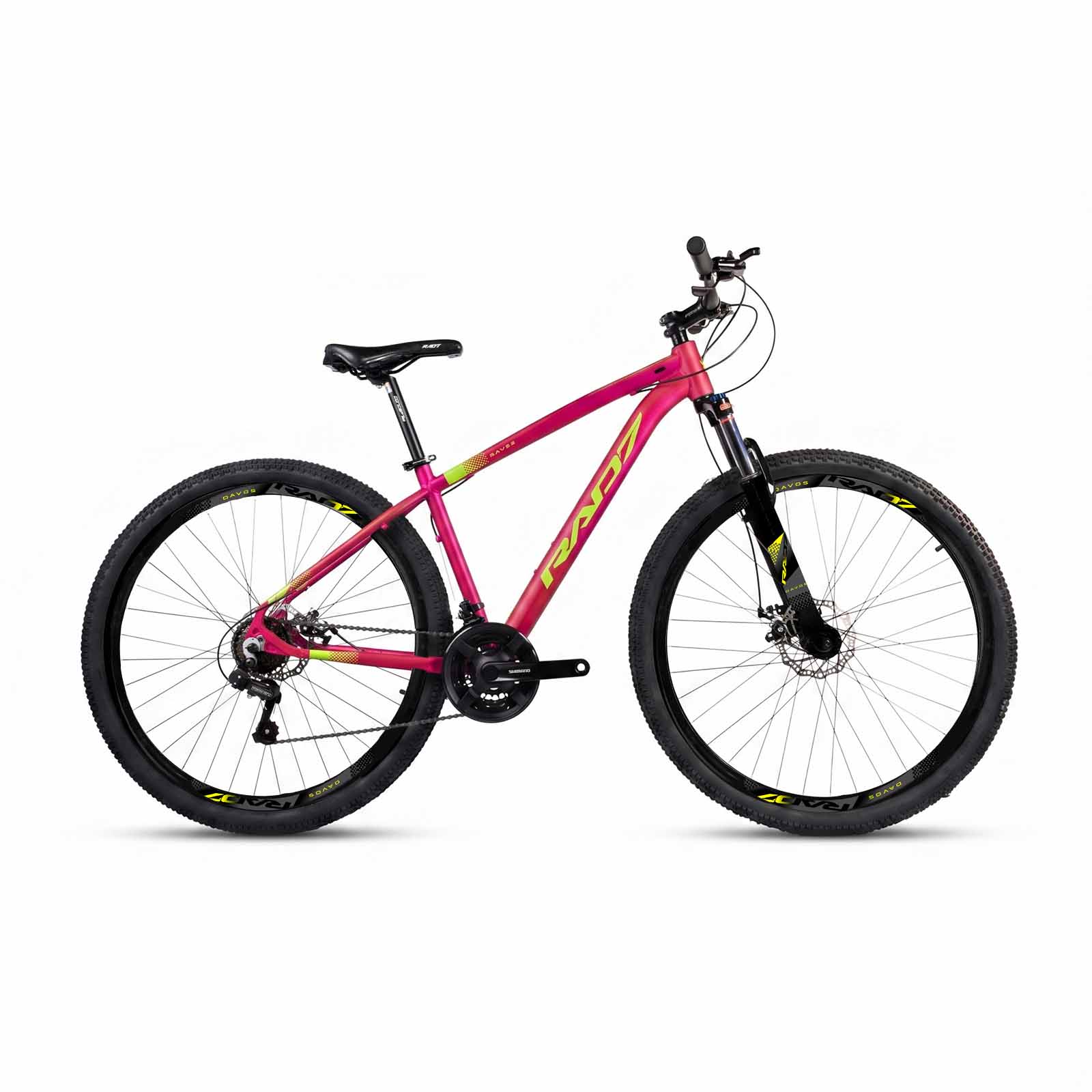 Kit Authentic 2.0 29 21v Davos Rosa Metálico Fosco Adesivo Amarelo Neon 17 Rad7 Concept