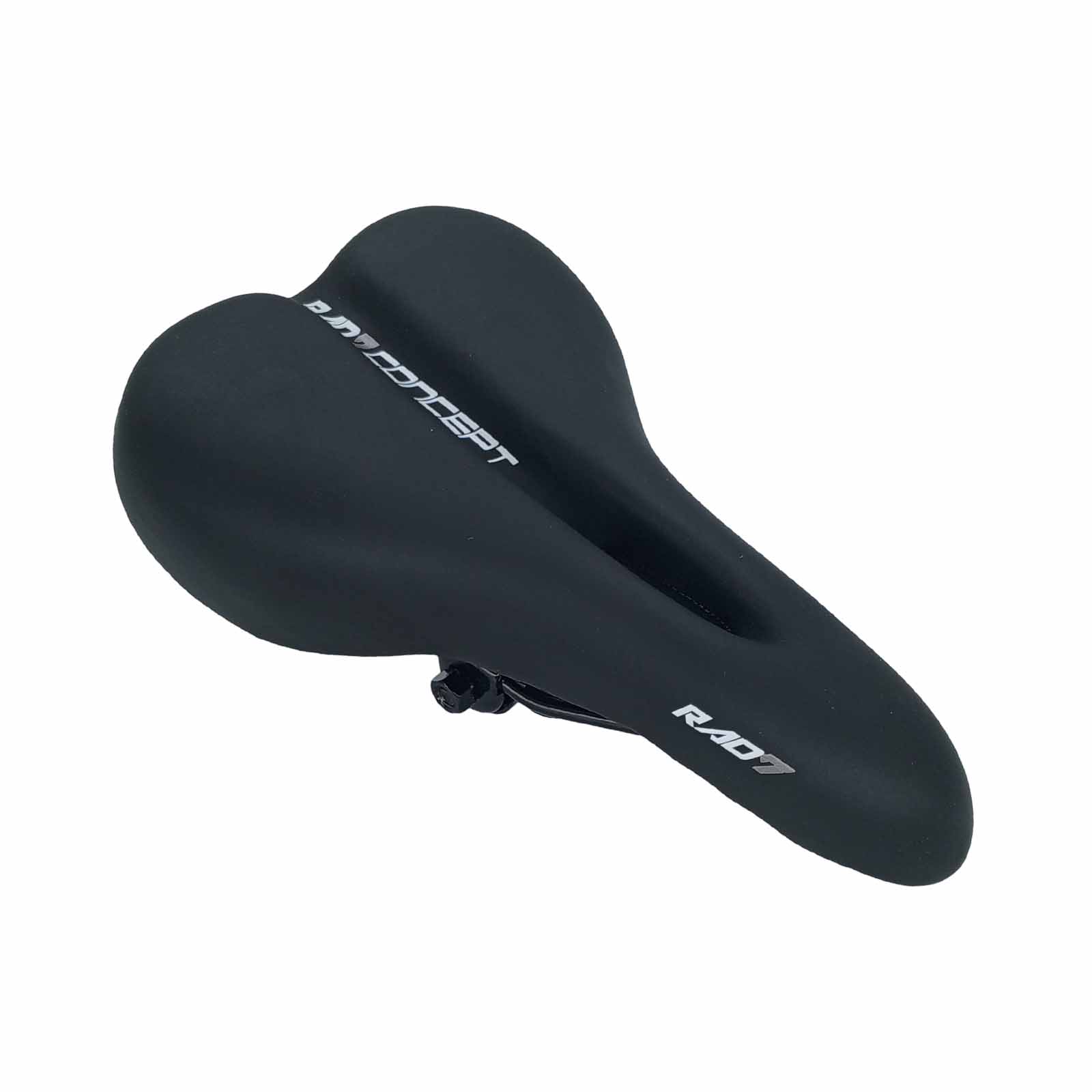 Selim Vazado MTB Firenze 263 x 160 mm com Carrinho Preto e Detalhe Cinza Rad7 Concept