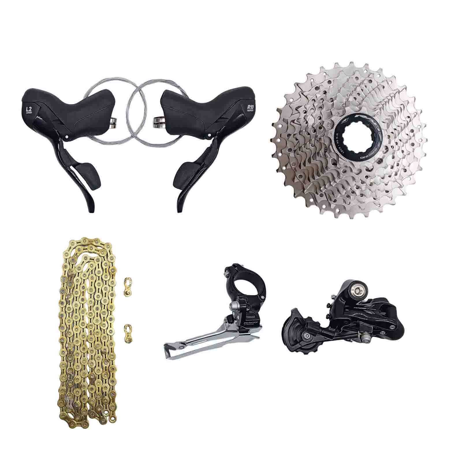 Kit Trans. Speed 2x10v 20v c/ Cass. 11-28D+Alav. c/Man.+Câmbios Dt/Ts+Corr. 10v Rad7 Racing